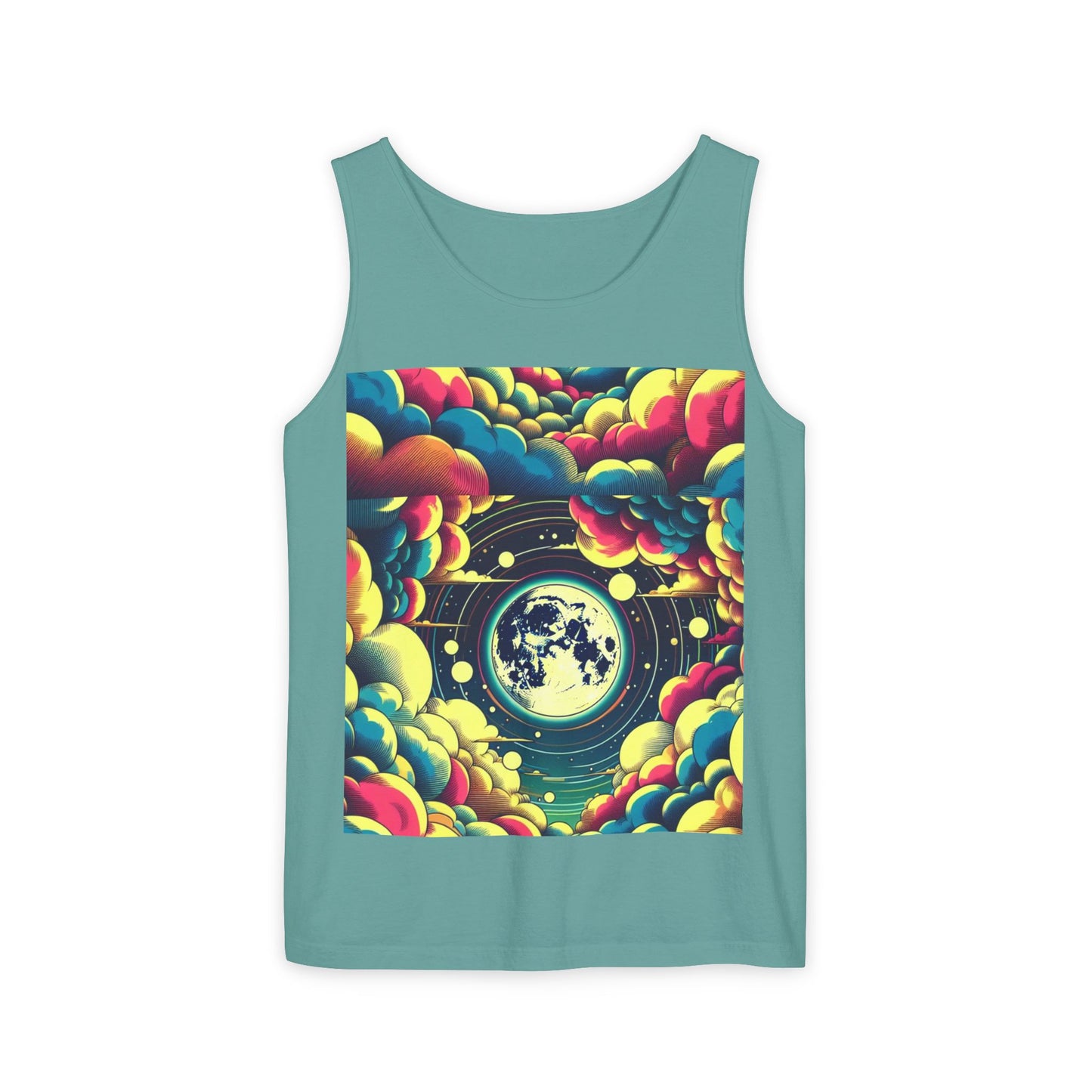 Vibrant Art Tank Top, Colorful Summer Tee, Graphic Beachwear, Boho Casual Top, Unique Gift for Art Lovers, Festival Attire