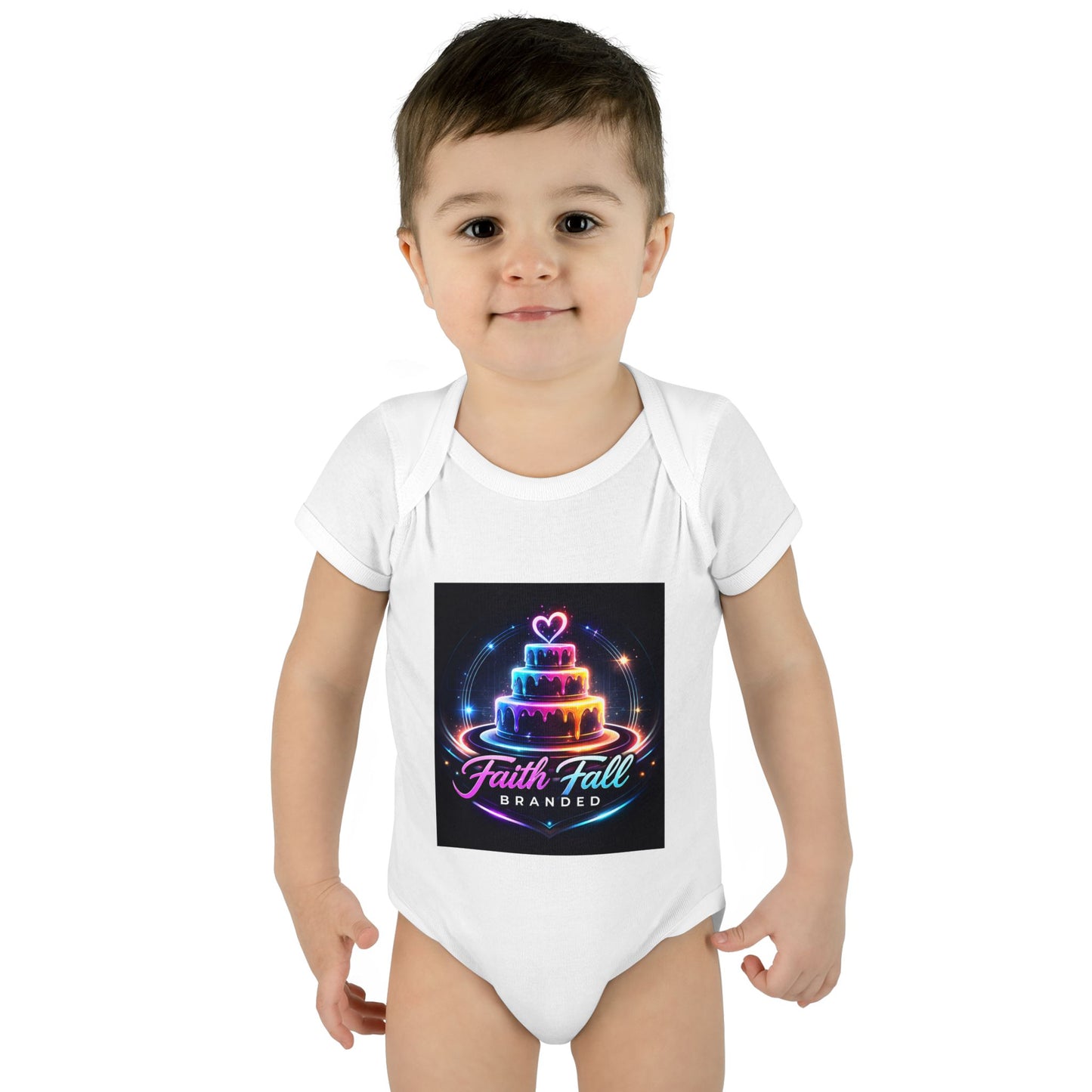 Infant Bodysuit — Neon Cake 'Faith, Fall, Brander' Baby Onesie