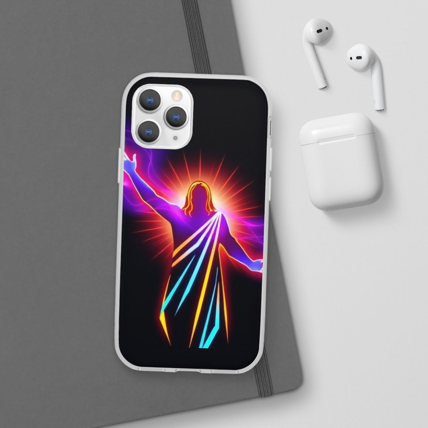 Inspirational Jesus Flexi Case - Colorful Phone Cover for Spiritual Connection