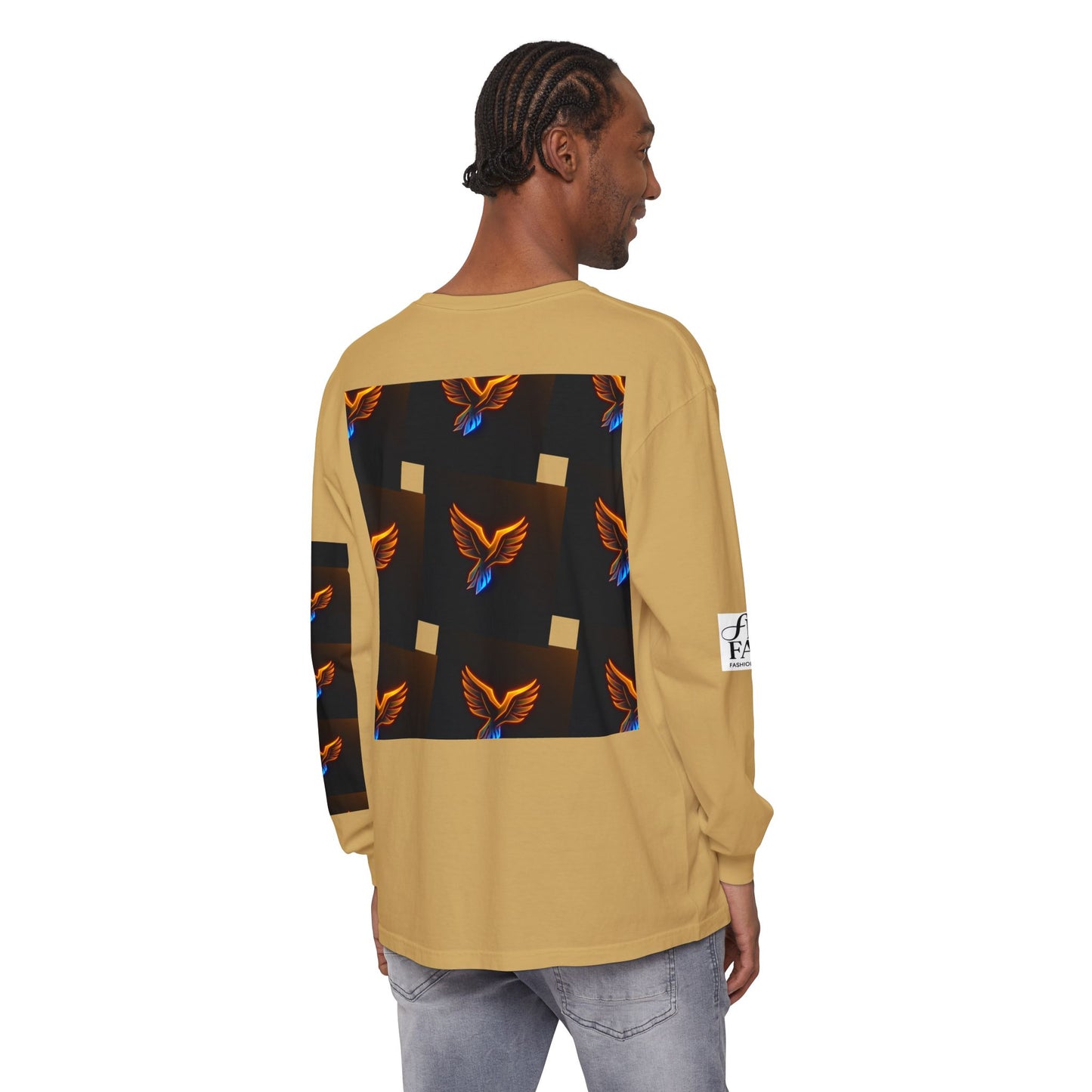 Vibrant Long Sleeve T-Shirt with Phoenix Design - Casual Wear for Bird Lovers, Gifts, Unique Fashion, Everyday Style, Unisex Apparel
