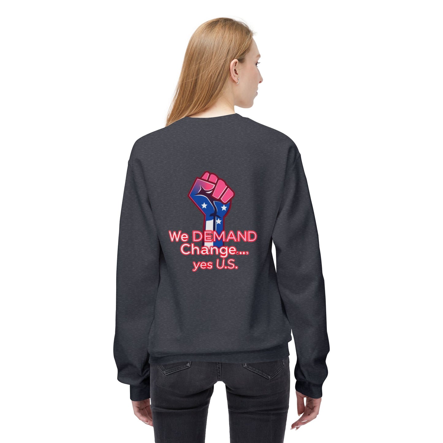 Empowered Message Crewneck Sweatshirt, Unisex Fleece, Activism Sweatshirt, Political Apparel, Comfortable Streetwear