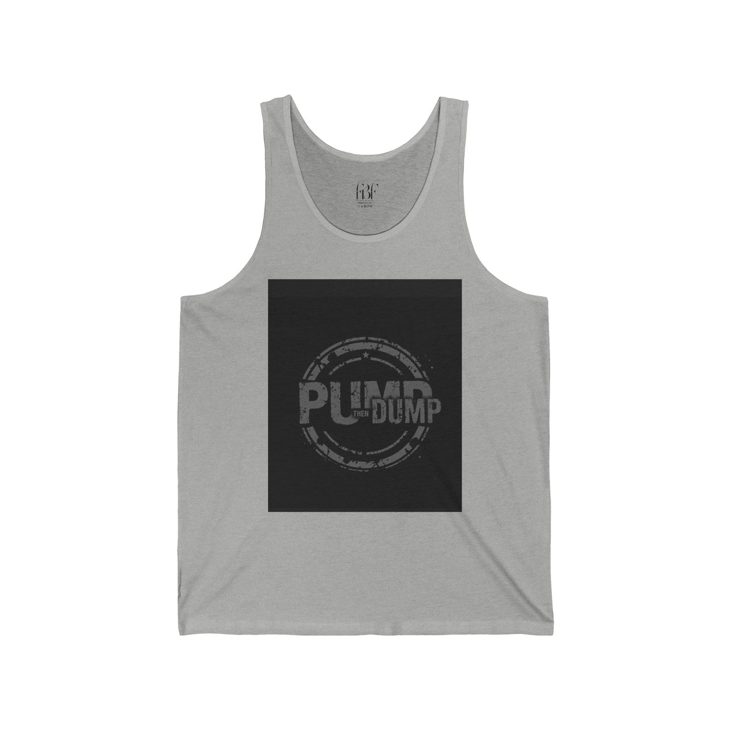Classic Graphic Jersey Tank Top for Fitness & Casual Wear | Pump & Dump Design, Gym Tank, Unisex Tee, Summer Outfit