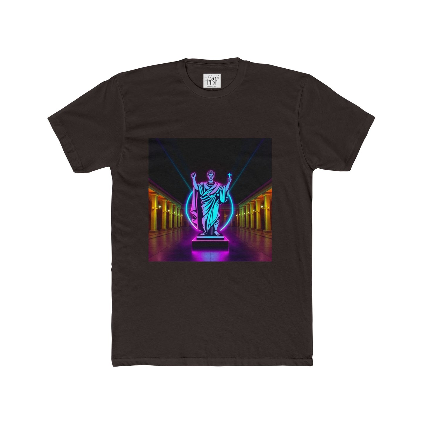 Neon Roman Statue T‑Shirt — Retro Futuristic Vaporwave Tee