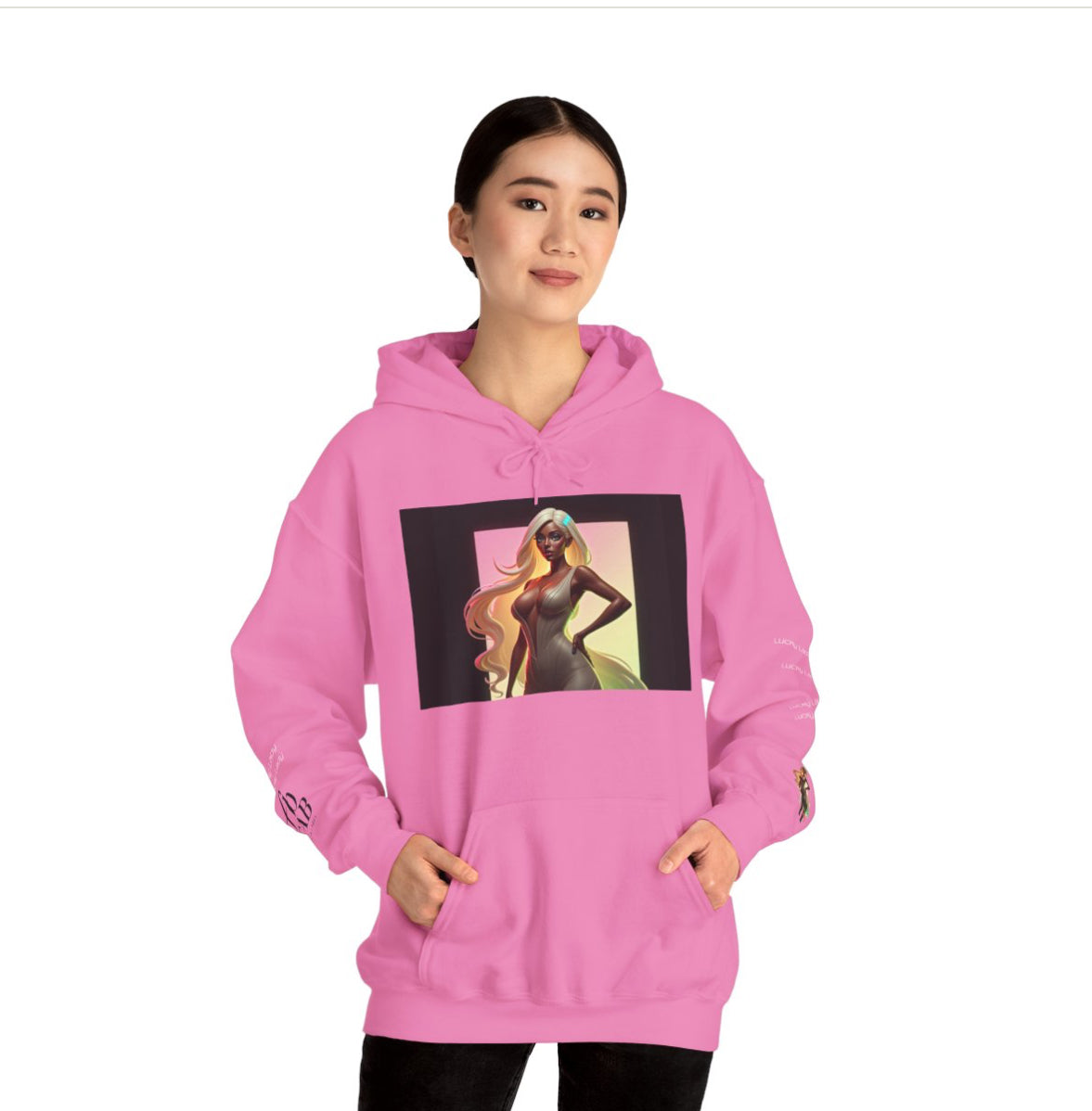 Lucky Lady Unisex Hooded Sweatshirt - Stylish Streetwear for Confident Women