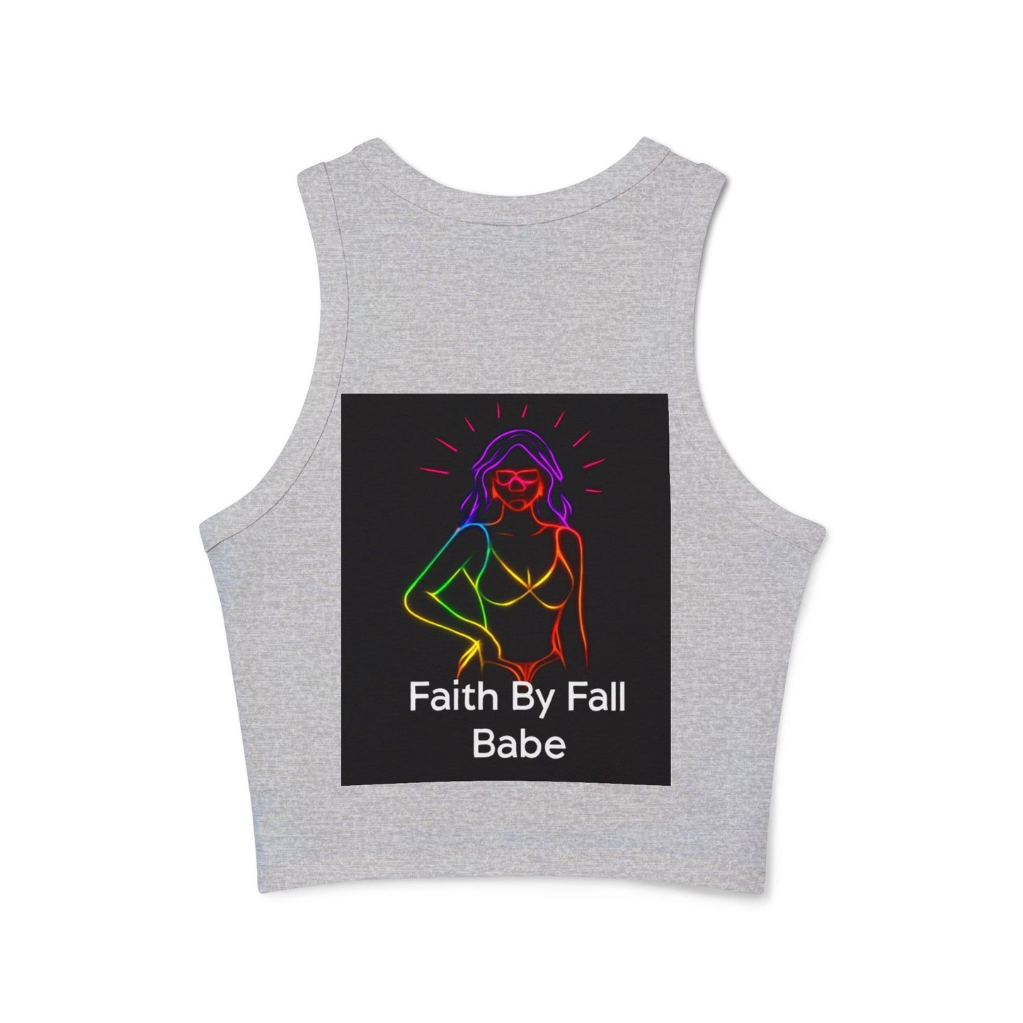 Feminine Faith Graphic Tank, Women's Racerback Top, Summer Tank Top, Cute Workout Attire, Faith & Fitness Apparel