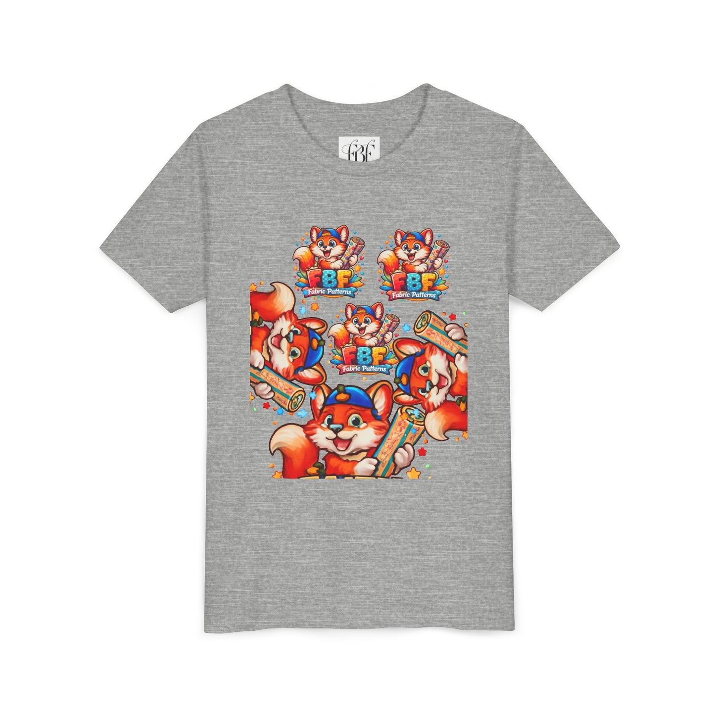 Youth Tee — Colorful Cartoon Fox 'FBF' Logo Kids Shirt
