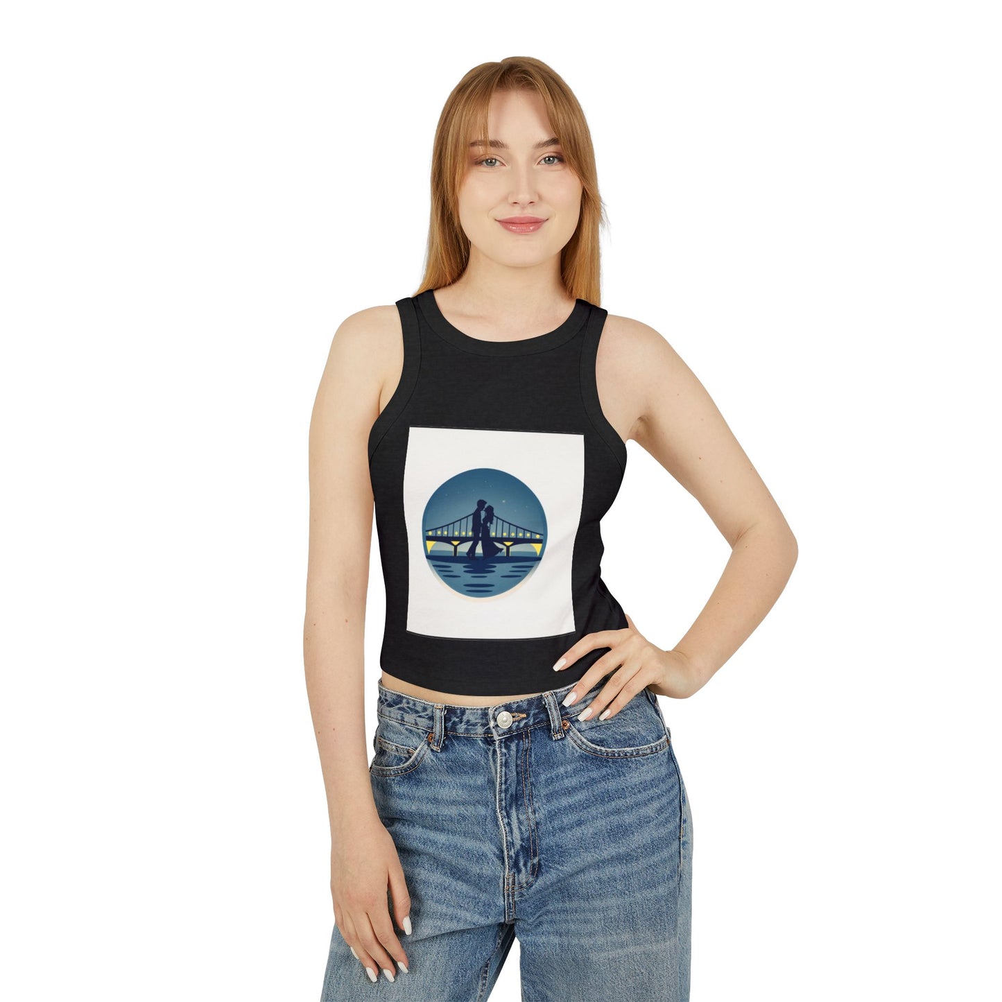 Cozy Women's Micro Rib Racer Tank Top with Bridge Design