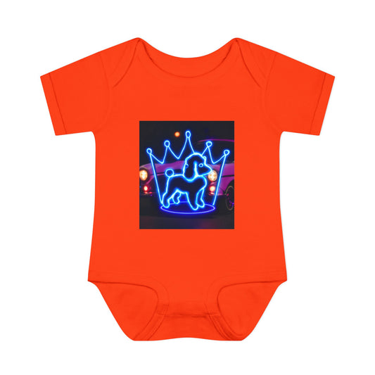 Neon Dog Crown Baby Bodysuit, Cute Infant Outfit, Baby Shower Gift, Newborn Clothes, Pet Lover Apparel, Birthday Gift for Baby