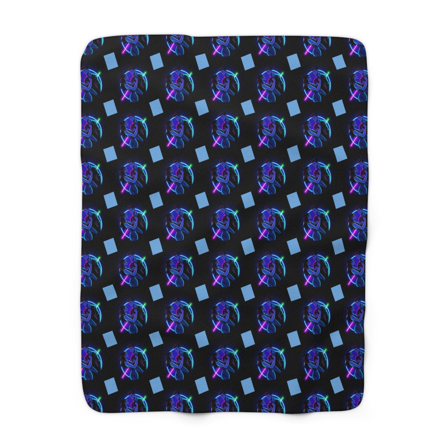 Neon Floral Sherpa Fleece Blanket