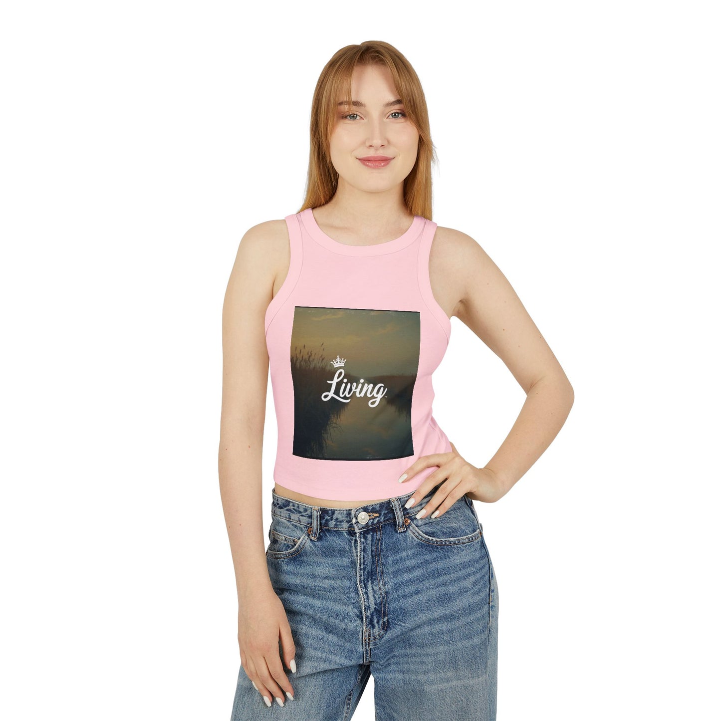 Women's Stylish Micro Rib Racer Tank Top - Summer Vibes, Living Life, Perfect for Festivals & Beach Days, Casual Wear, Gift Idea