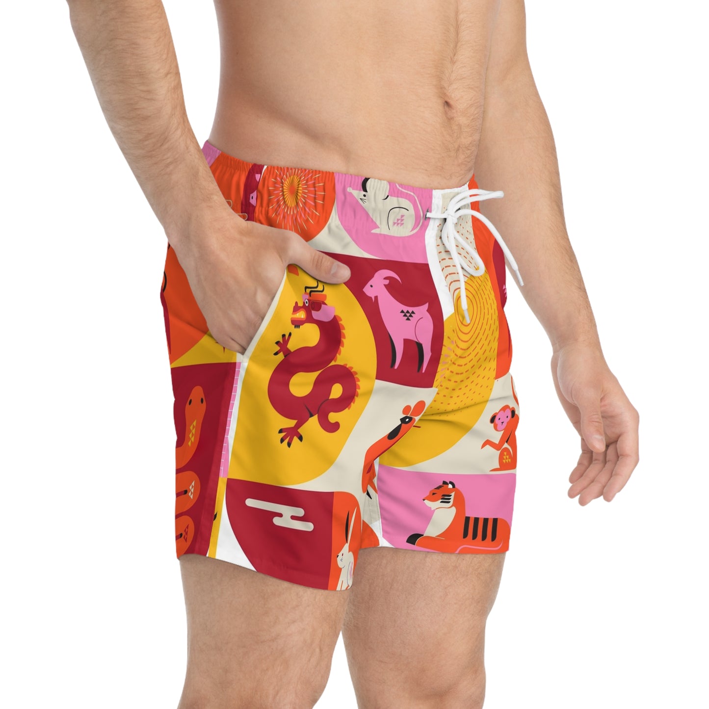 Chinese spirit animas Swim Trunks (AOP)