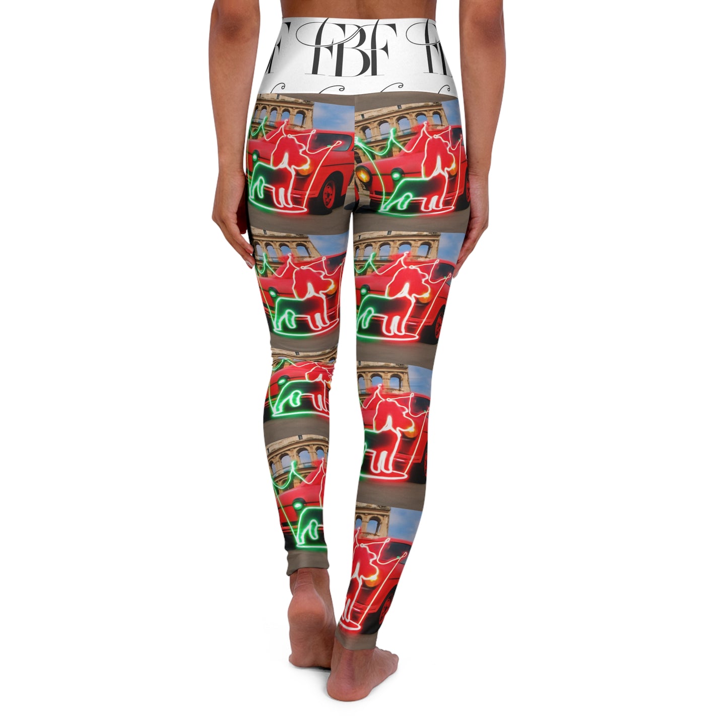 Neon Carousel High Waisted Yoga Leggings, Fitness Apparel, Workout Leggings, Yoga Pants, Activewear, Gifts for Her
