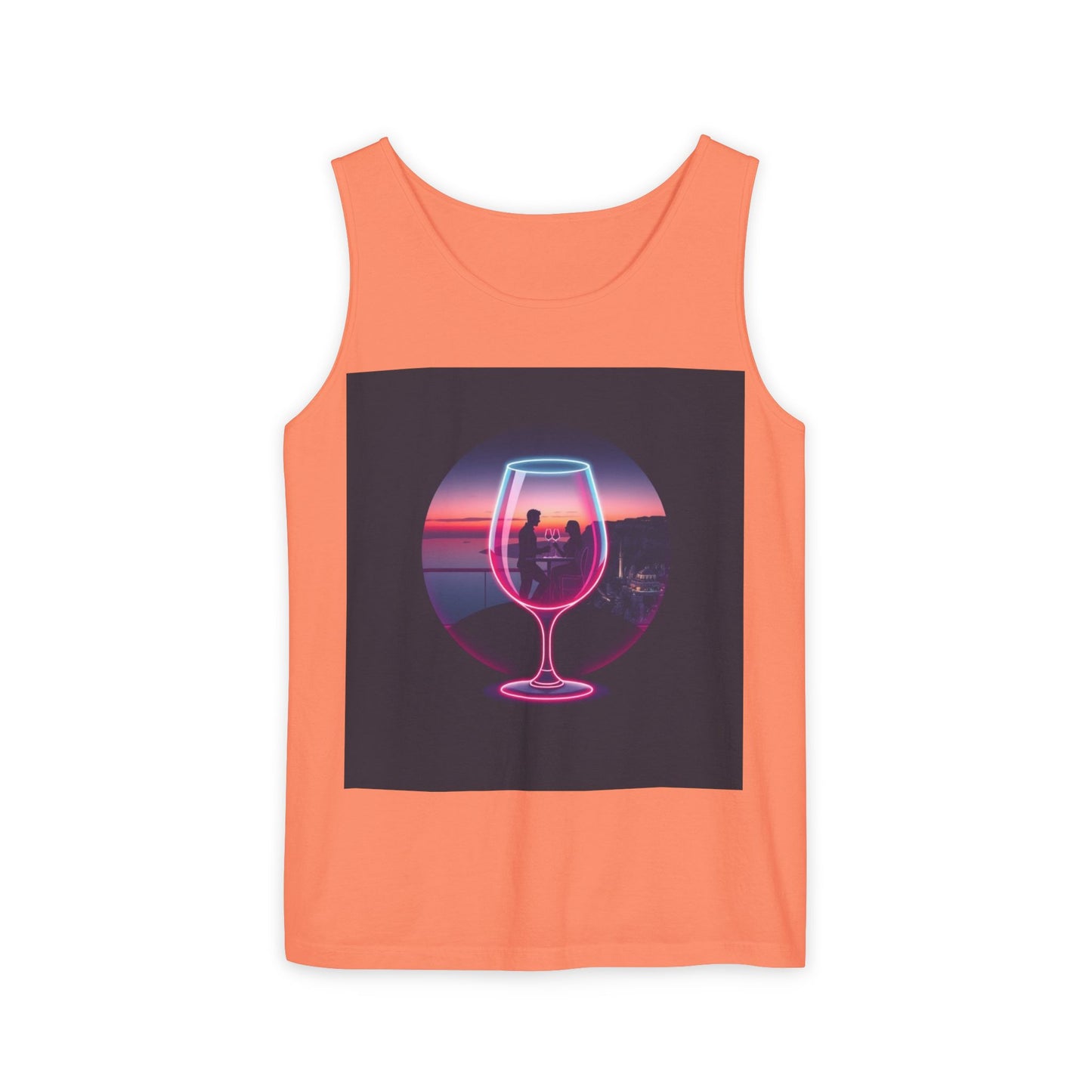 Sunset Vibes Tank Top, Casual Summer Wear, Beach Apparel, Wine Lover Gift, Travel Fashion