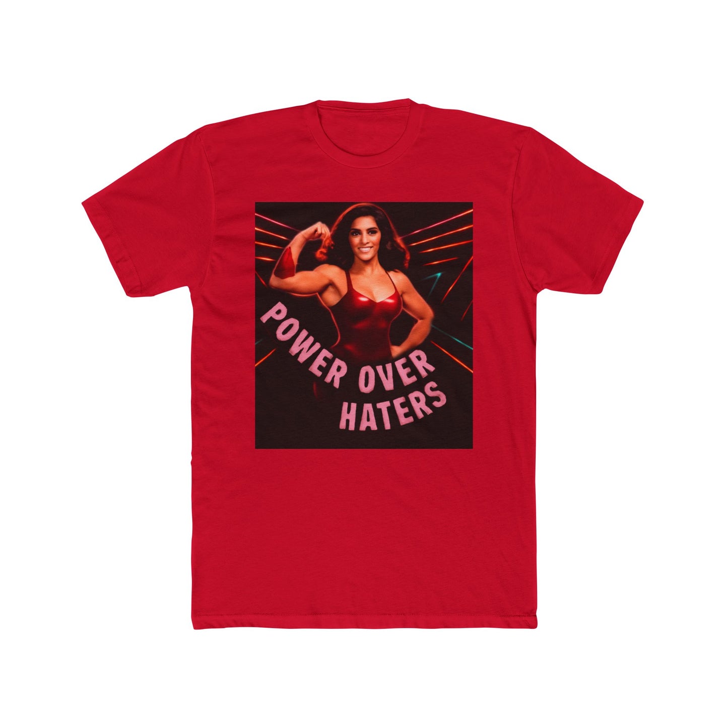 Power Over Haters Muscle Woman Graphic Tee — Feminist Empowerment T-Shirt