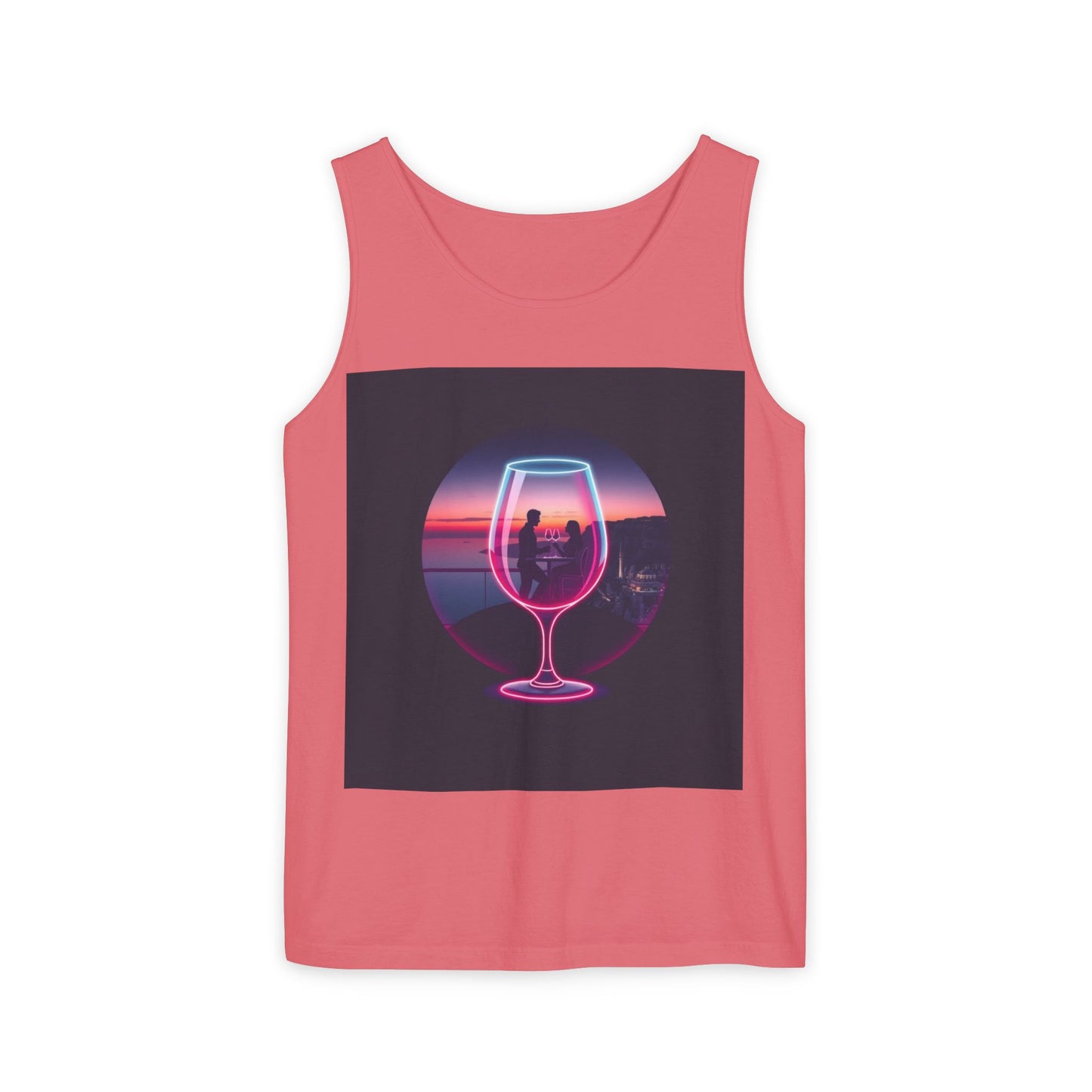 Sunset Vibes Tank Top, Casual Summer Wear, Beach Apparel, Wine Lover Gift, Travel Fashion
