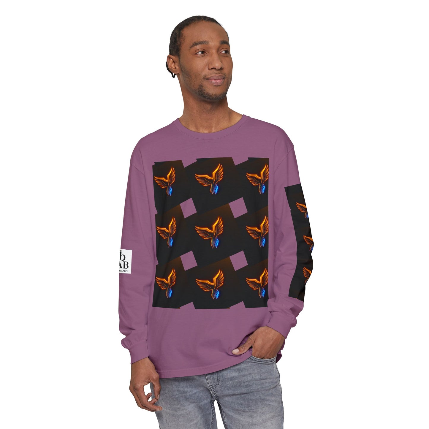 Vibrant Long Sleeve T-Shirt with Phoenix Design - Casual Wear for Bird Lovers, Gifts, Unique Fashion, Everyday Style, Unisex Apparel