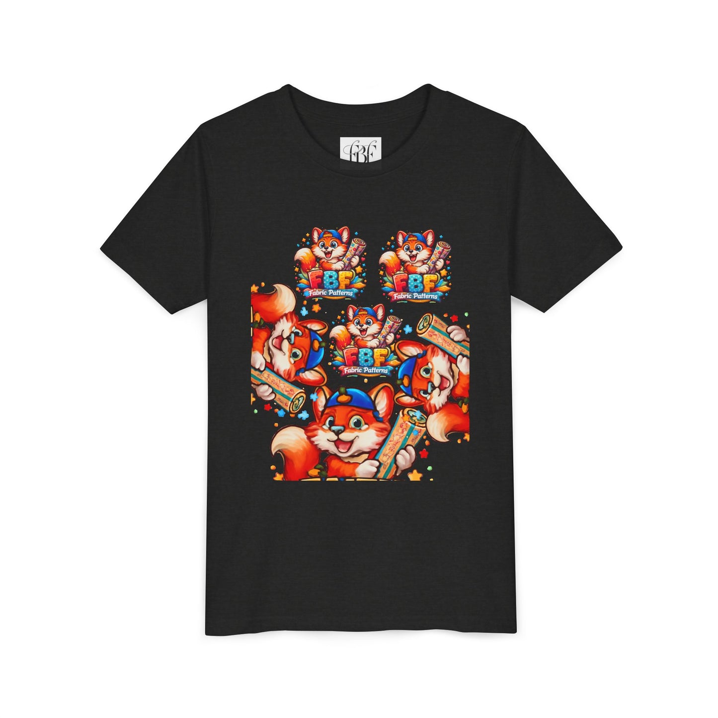 Youth Tee — Colorful Cartoon Fox 'FBF' Logo Kids Shirt