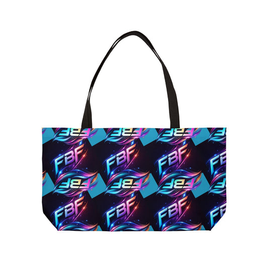 Weekender Tote Bag — Neon FBF Logo Pattern Travel Beach Tote