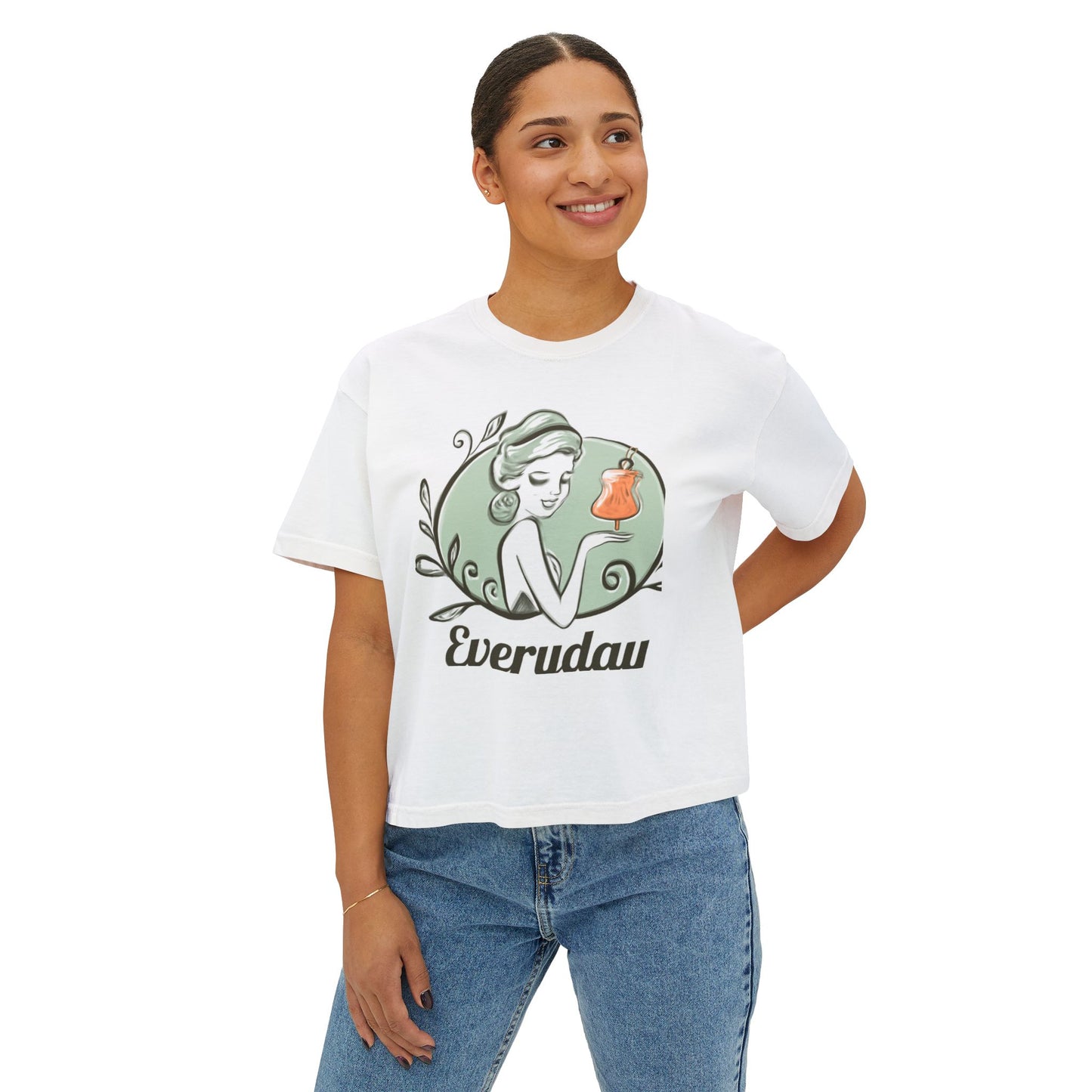 Everyday Vintage Beauty Boxy Tee — Women’s Graphic Fashion Top