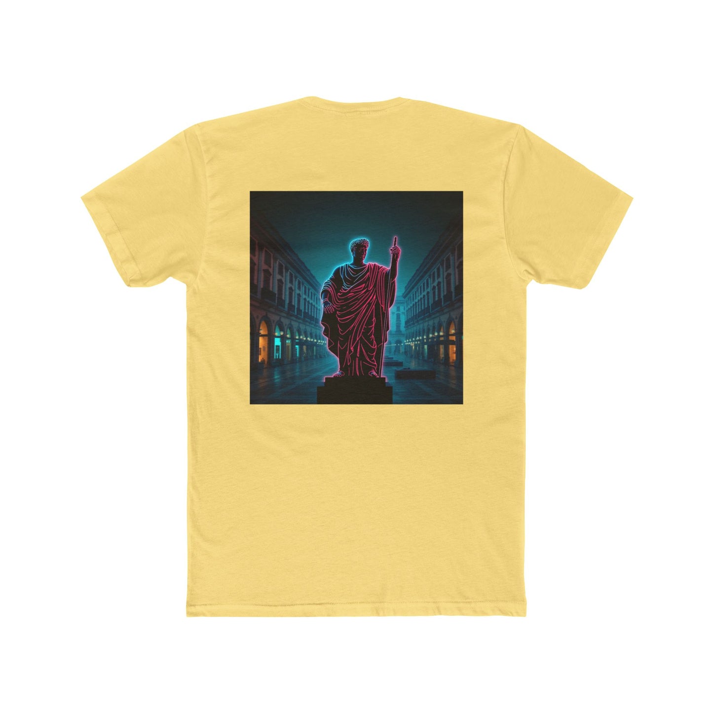 Neon Roman Statue T‑Shirt — Retro Futuristic Vaporwave Tee