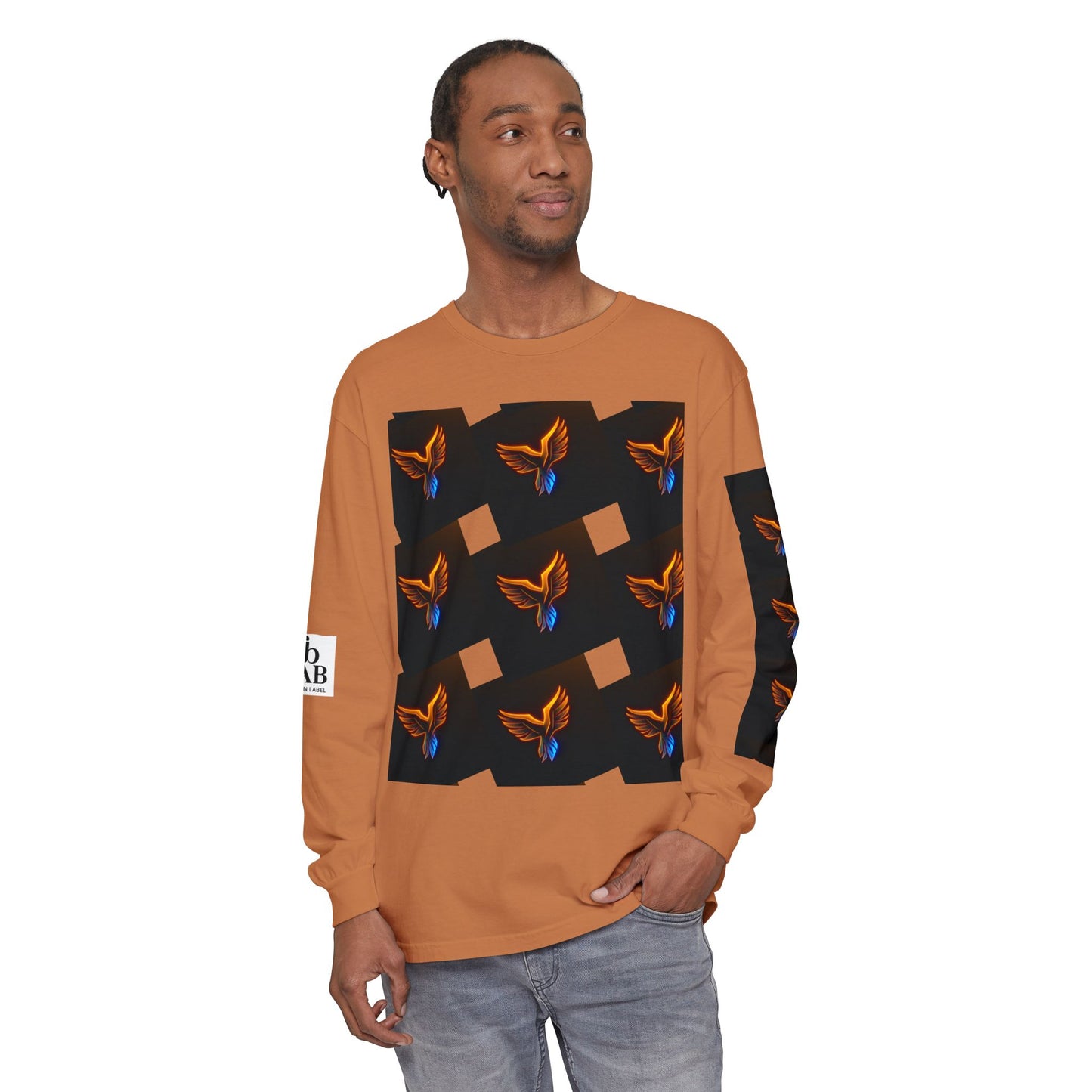 Vibrant Long Sleeve T-Shirt with Phoenix Design - Casual Wear for Bird Lovers, Gifts, Unique Fashion, Everyday Style, Unisex Apparel