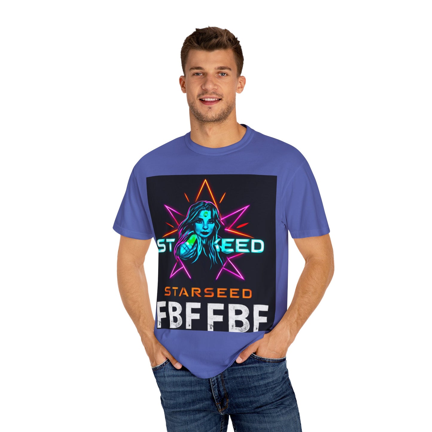 Neon Graphic T-Shirt - Starseed FBF Tee, Unisex Fashion, Cool Gift, Festival Wear, Retro Style, Casual Streetwear