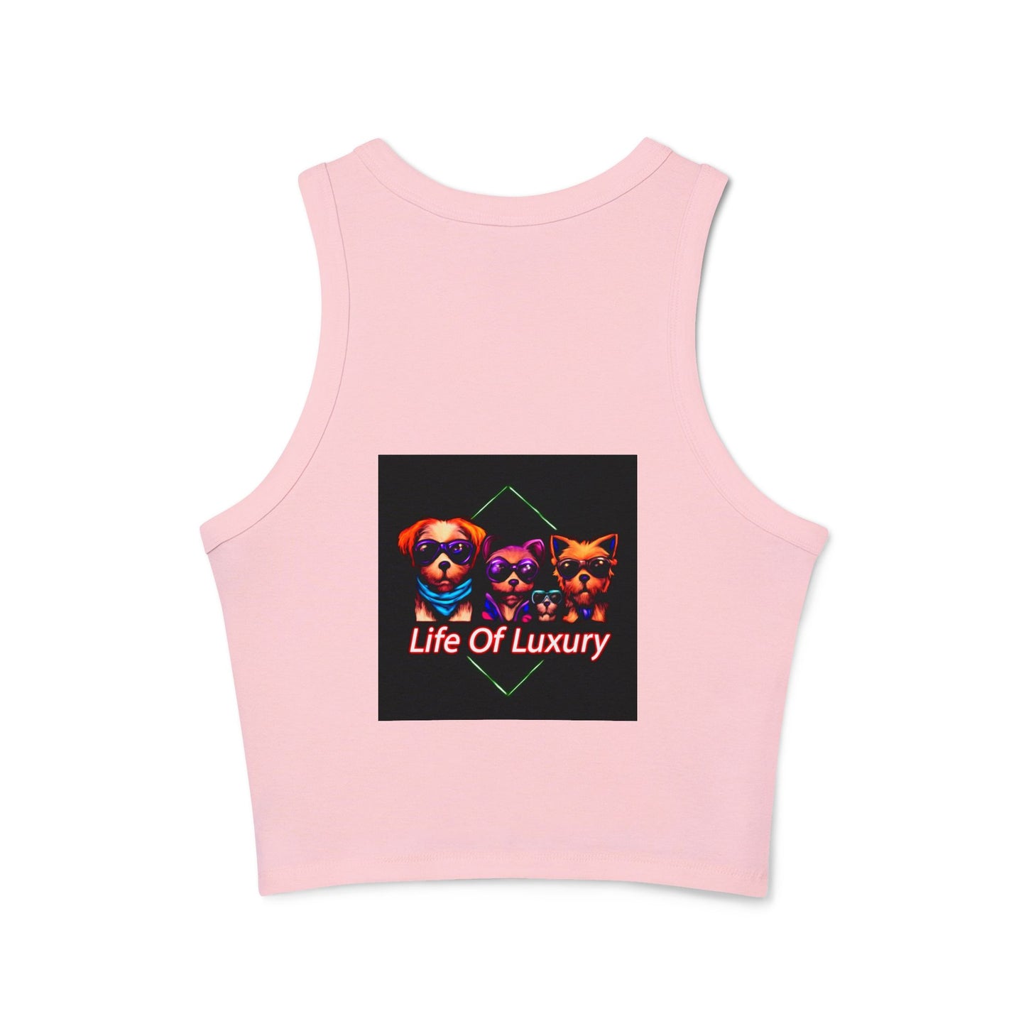 Life Of Luxury Dog-Themed Women's Micro Rib Racer Tank Top, Cute Pet Lover Apparel, Summer Fashion, Gift for Dog Moms, Casual Outfit