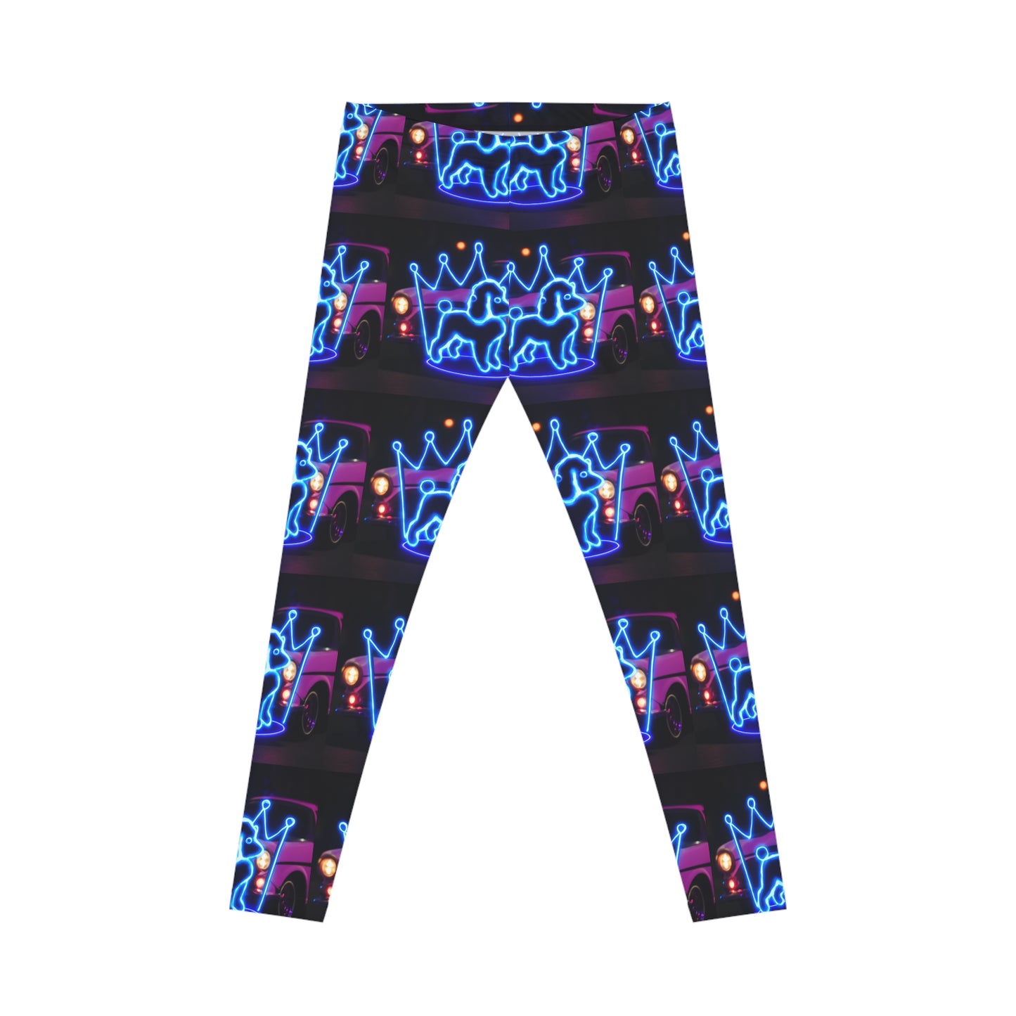 Neon Crown Women's Casual Leggings, Vibrant AOP Activewear, Stylish Jogging Pants, Gift for Her, Festival Clothing, Everyday Comfort