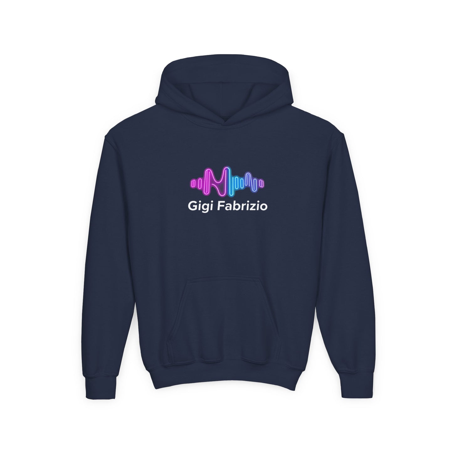 Youth Hoodie with Pastel Soundwave & FBF Back Print – Cute Music Graphic Pullover