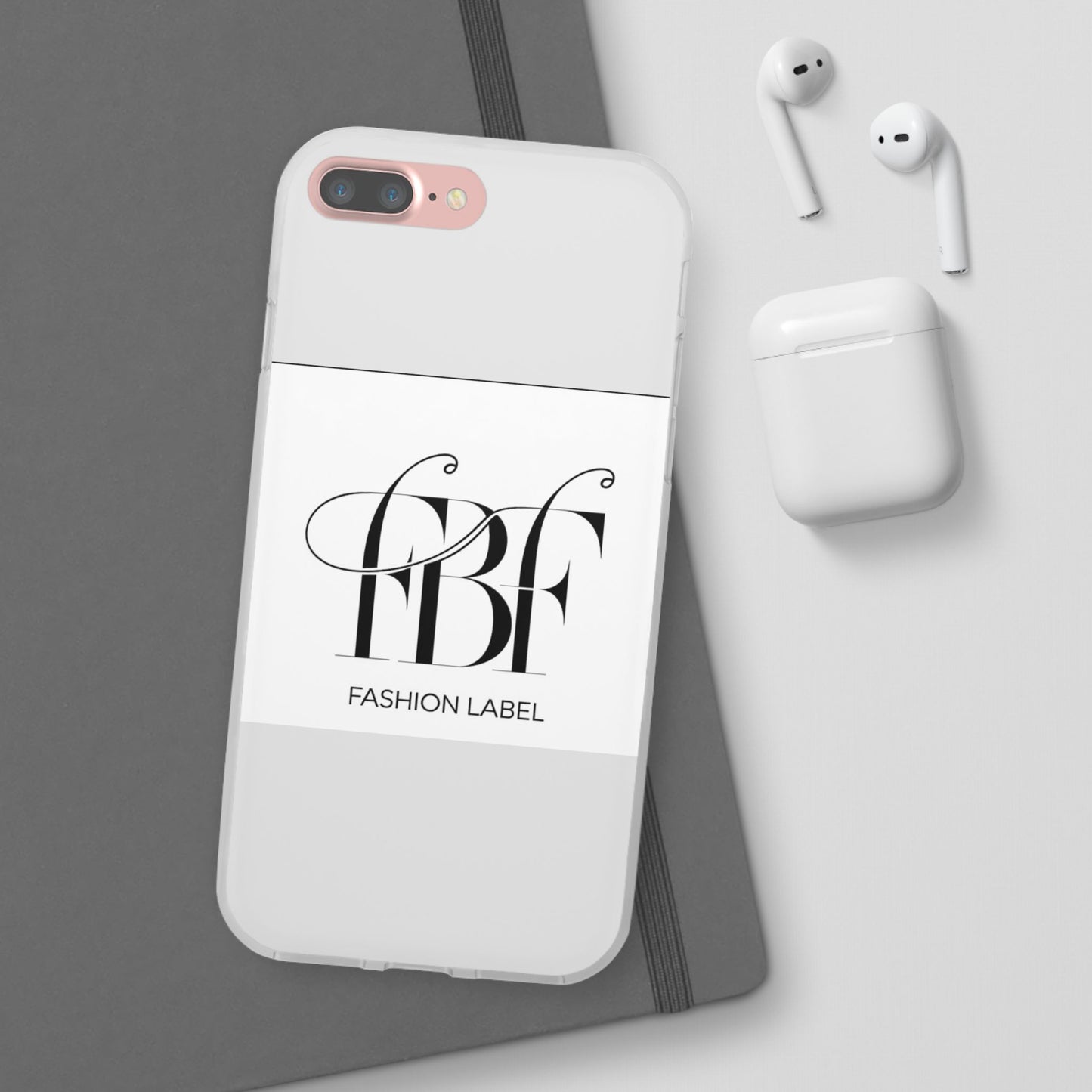 Chic Flexi Phone Case with Fashion Label Design