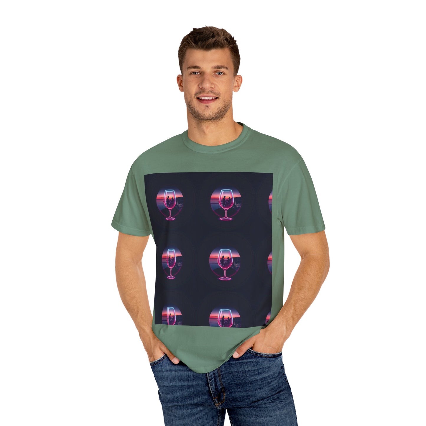 Retro Sunset Glasses T-Shirt, Unisex Garment-Dyed Tee for Casual Wear, Vintage Aesthetic Shirt, Gift for Friends, Summer Vibes Tee, [...]