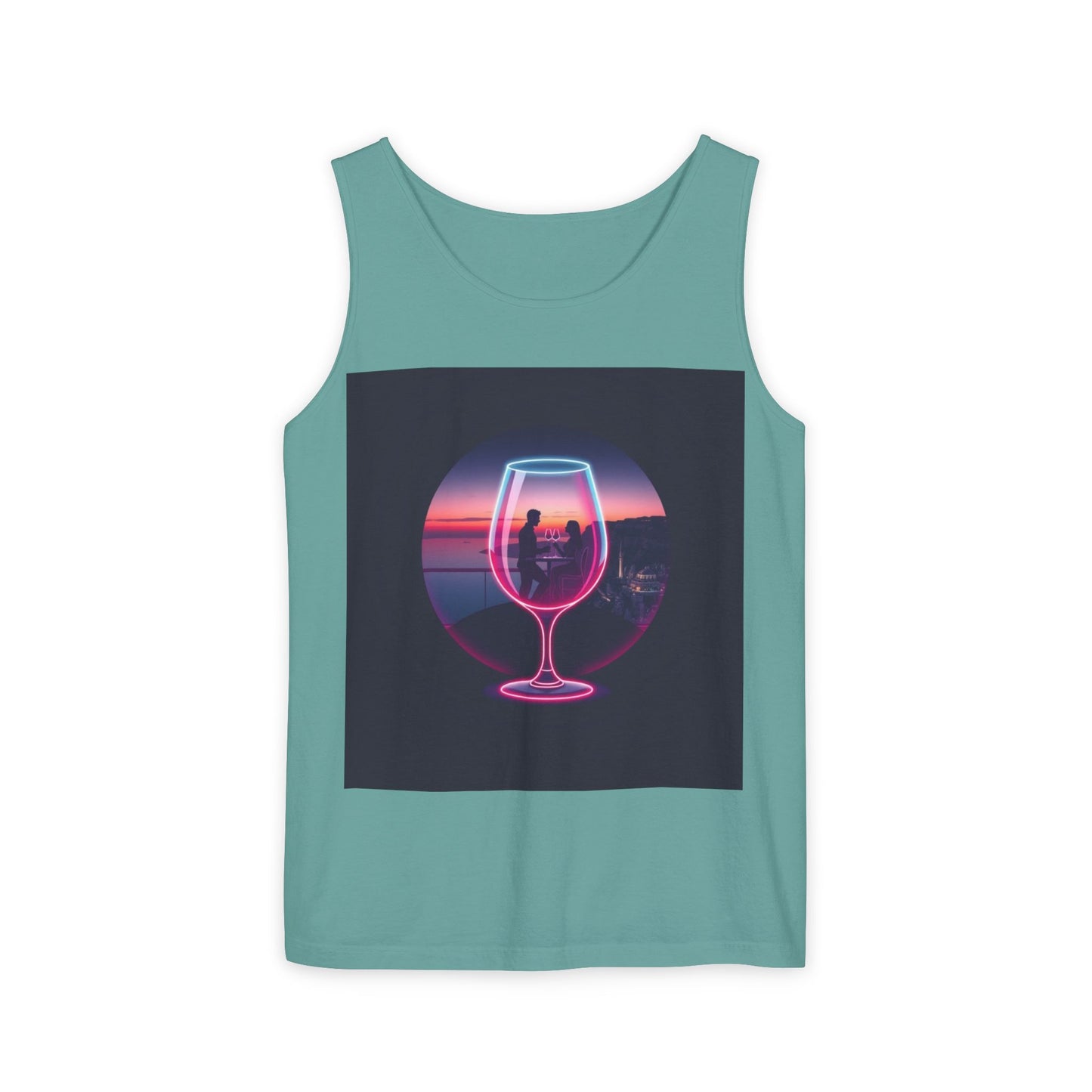 Sunset Vibes Tank Top, Casual Summer Wear, Beach Apparel, Wine Lover Gift, Travel Fashion