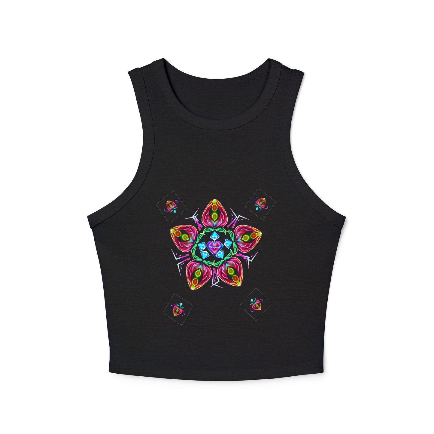 Colorful Graphic Racer Tank Top, Vibrant Summer Top, Festival Apparel, Boho Chic, Casual Wear, Perfect for Concerts, Gift Idea