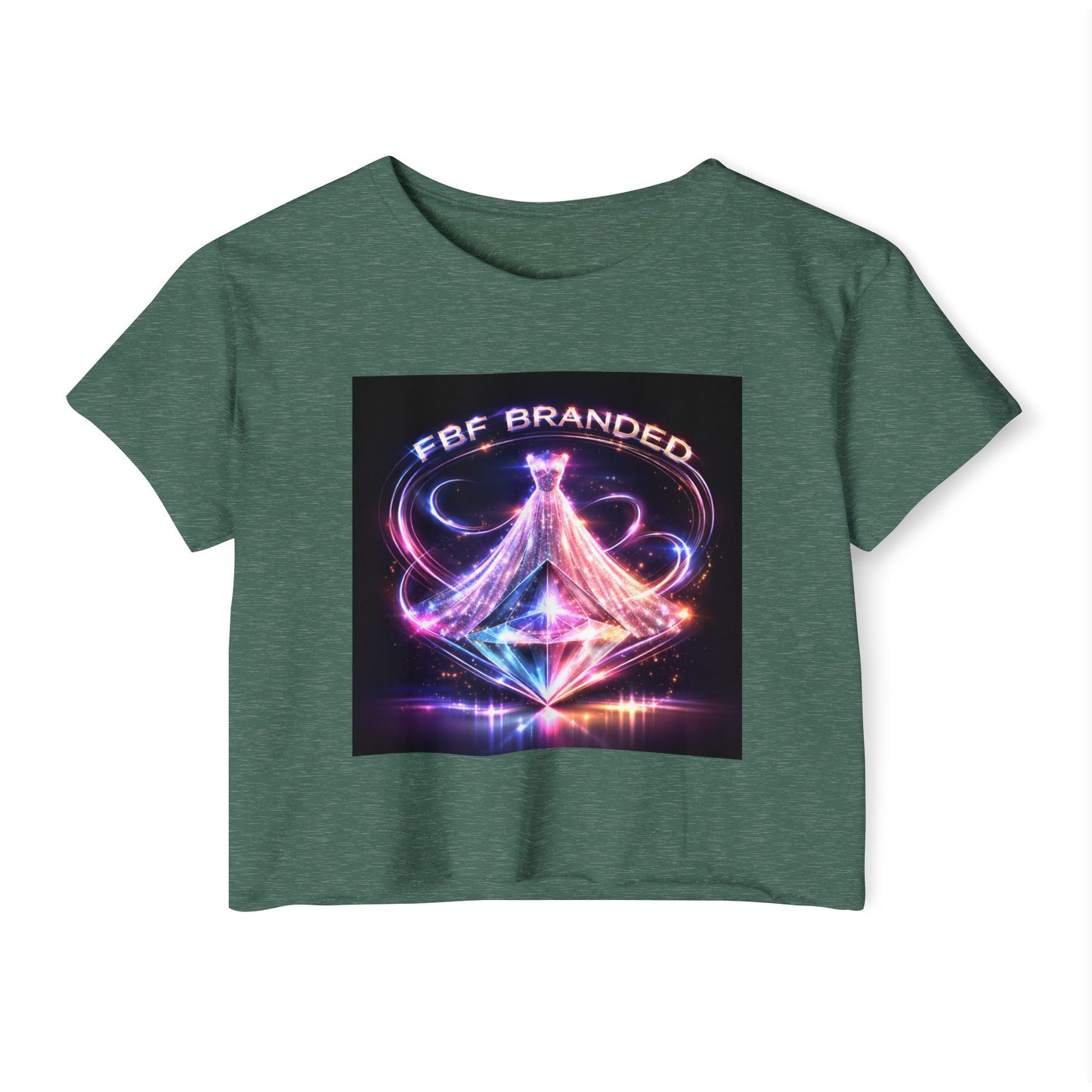 Festival Glow Crop Top — Neon 'FBF Branded' Rave Graphic