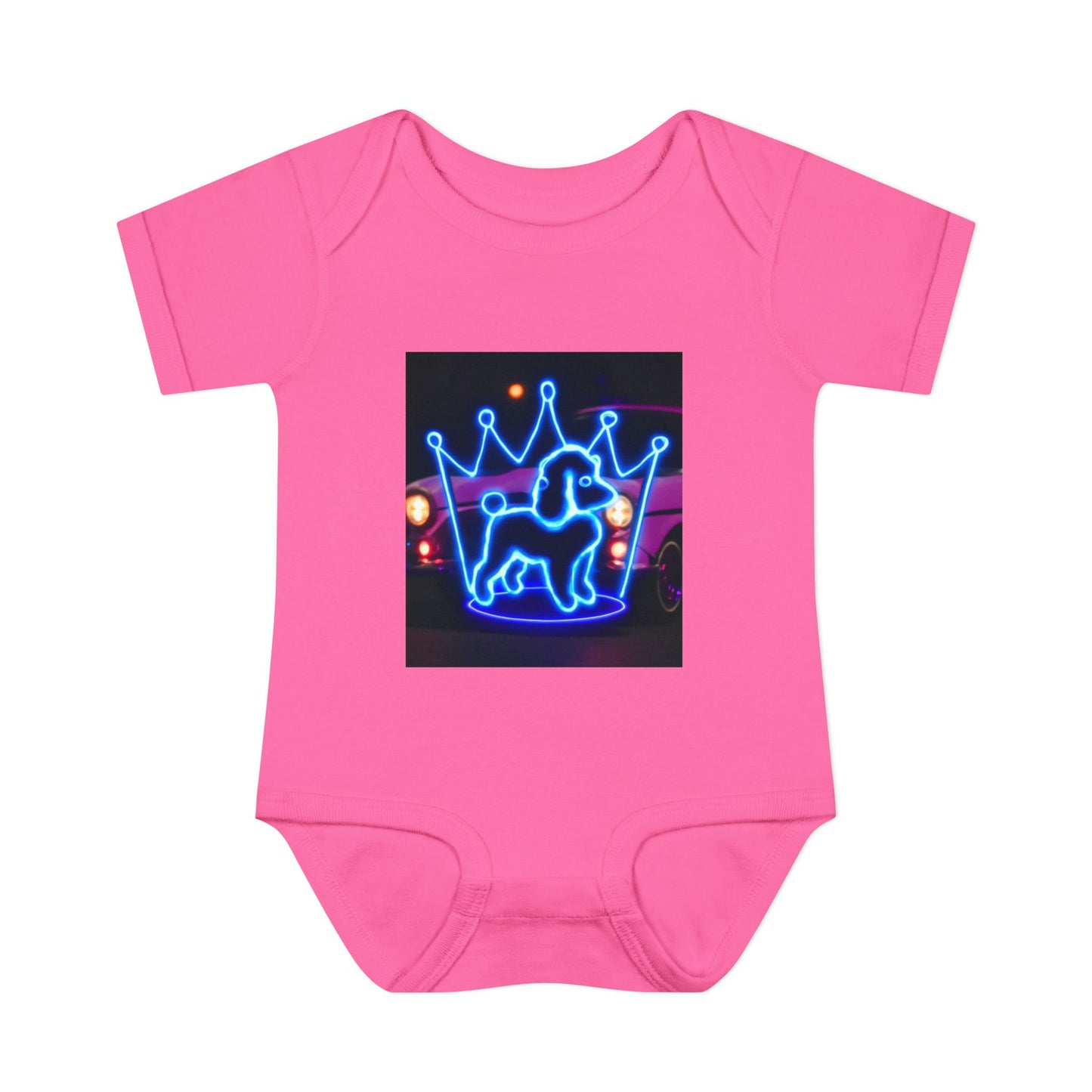 Neon Dog Crown Baby Bodysuit, Cute Infant Outfit, Baby Shower Gift, Newborn Clothes, Pet Lover Apparel, Birthday Gift for Baby
