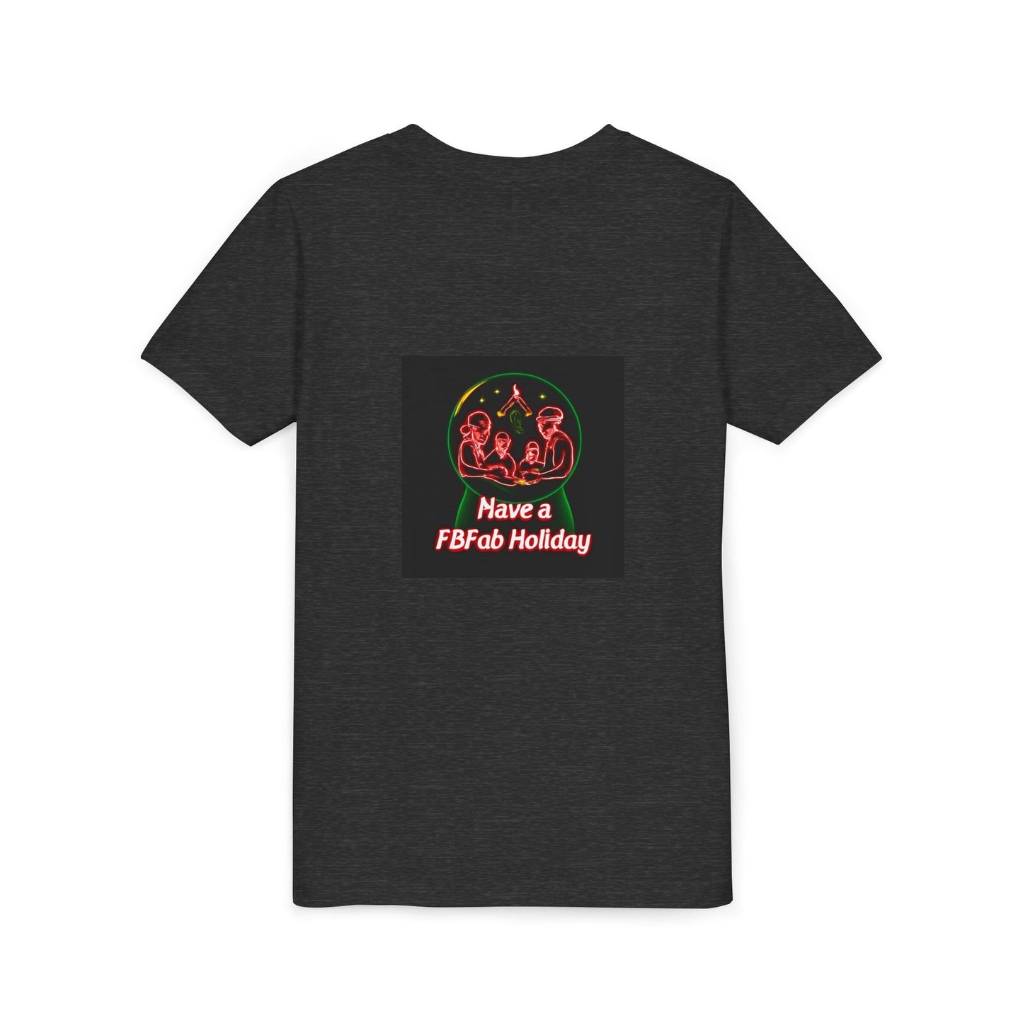 Youth Christmas Short Sleeve Tee, Holiday Tee, Xmas Gift for Kids, Fun Tee for Celebrations, Winter Festive Shirt
