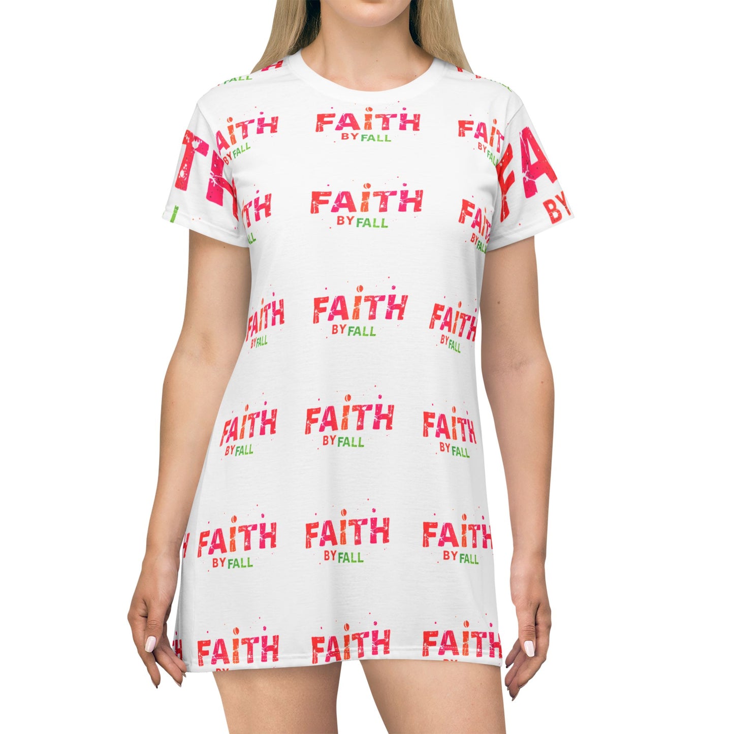 Colorful Faith T-Shirt Dress, Inspirational Outfit, Casual Church Dress, Summer Fashion, Gift for Her