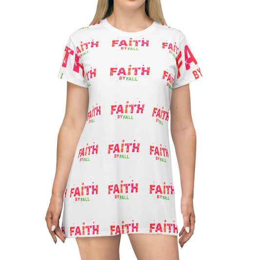 Colorful Faith T-Shirt Dress, Inspirational Outfit, Casual Church Dress, Summer Fashion, Gift for Her
