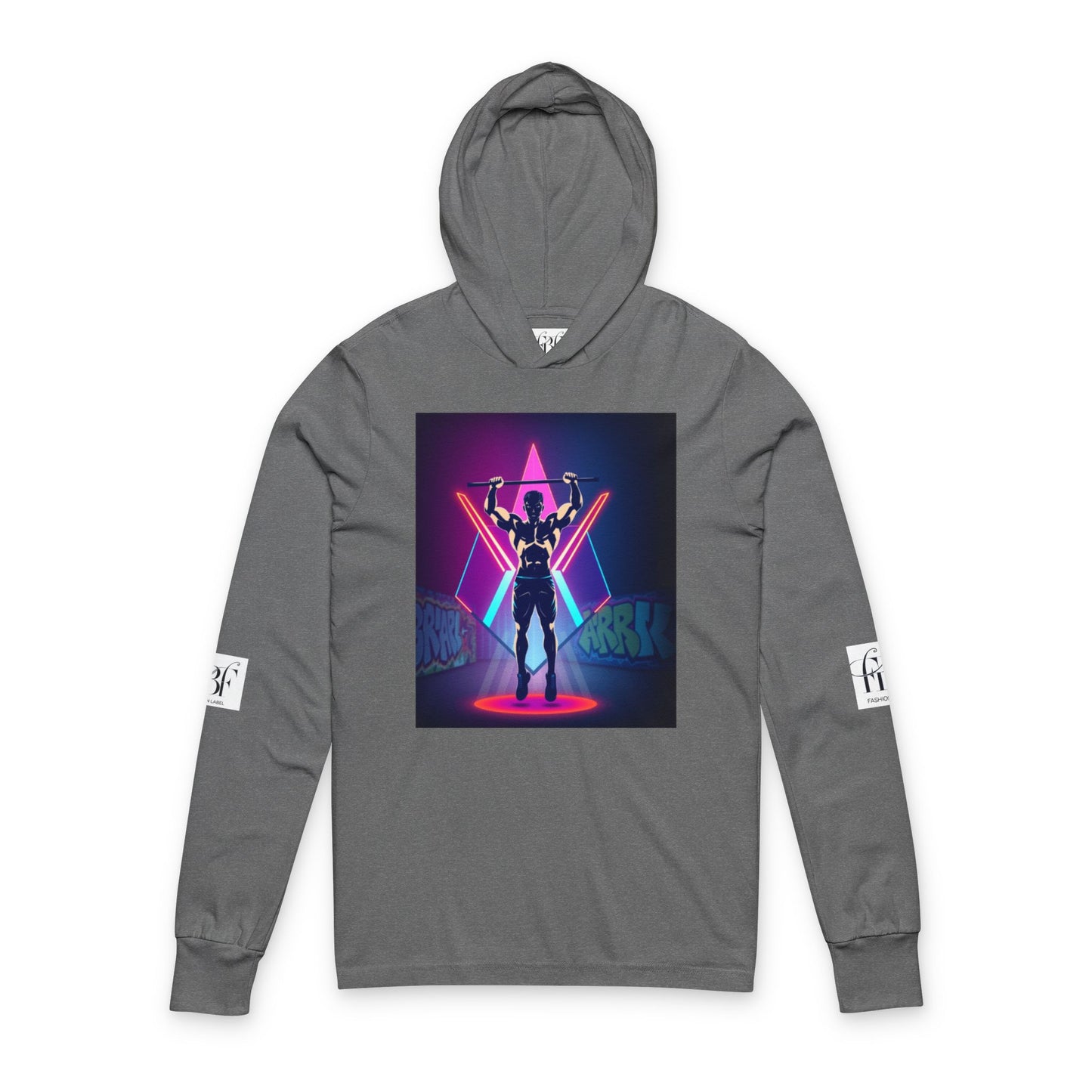 Vibrant Graphic Unisex Hooded Long Sleeve Tee - Fitness and Style Fusion