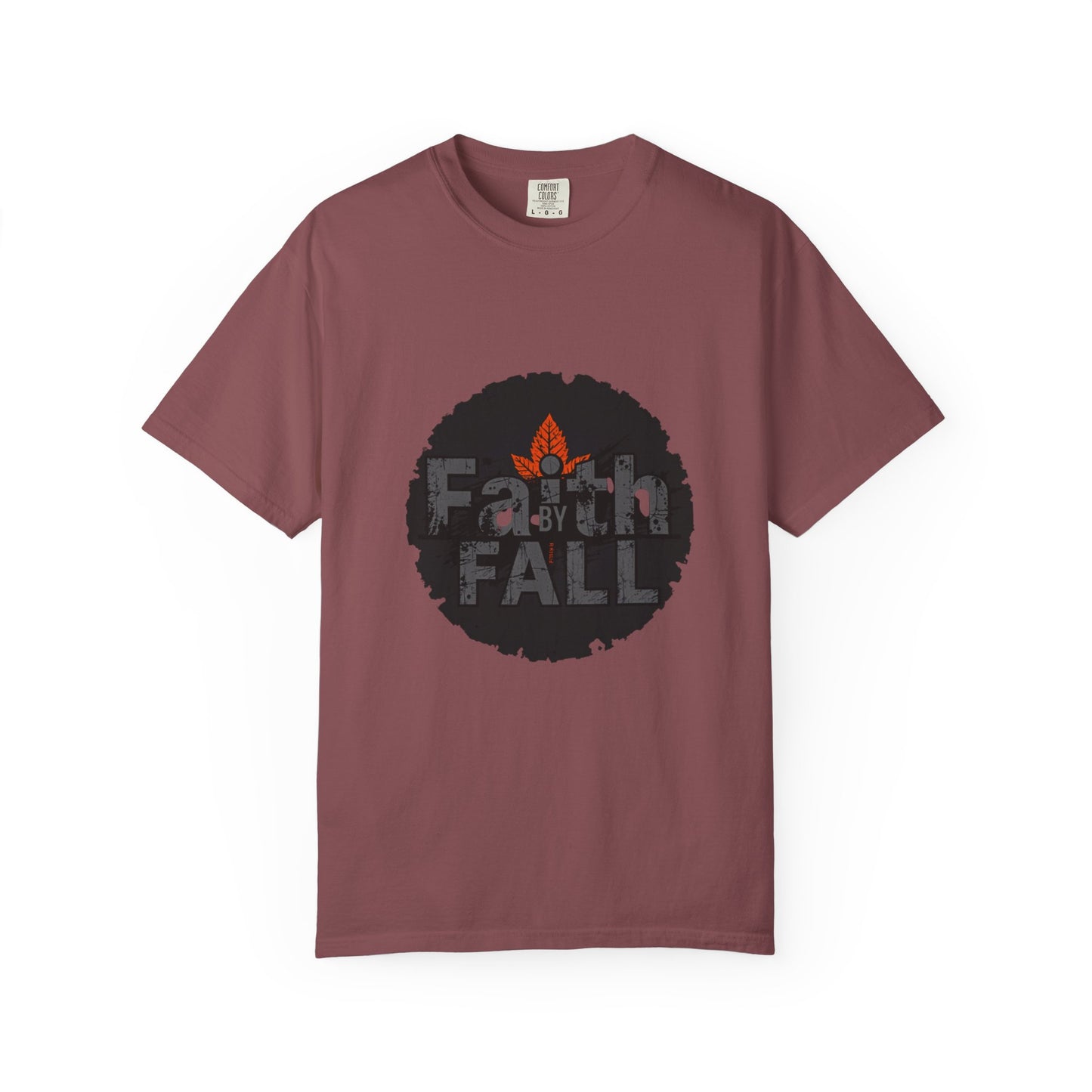 Faith by Fall Unisex Garment-Dyed T-Shirt, Cozy Casual Wear, Autumn Style Top, Inspirational Tee, Fall Fashion, Gift for Him/Her