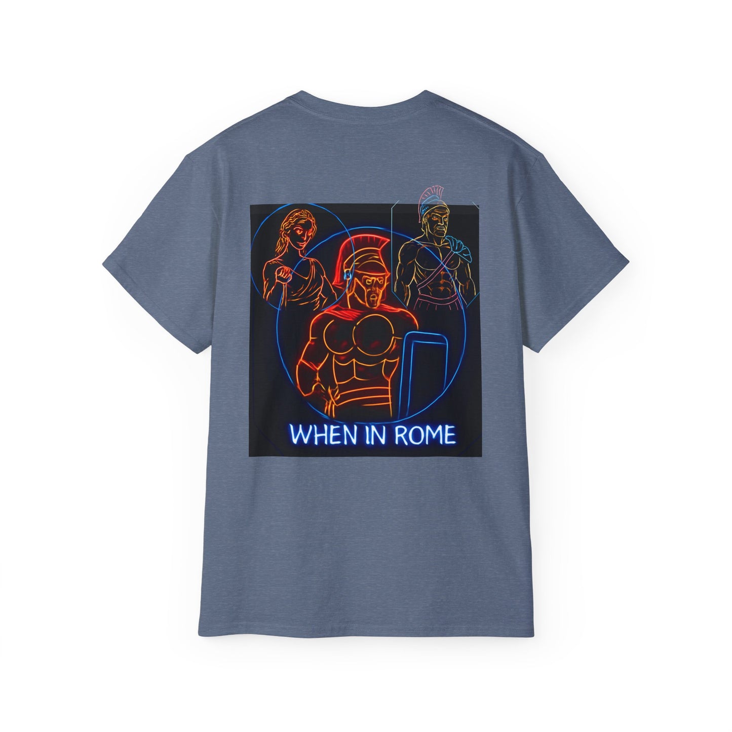 When in Rome Neon Graphic Tee - Roman Gladiator & Colosseum Vintage Style
