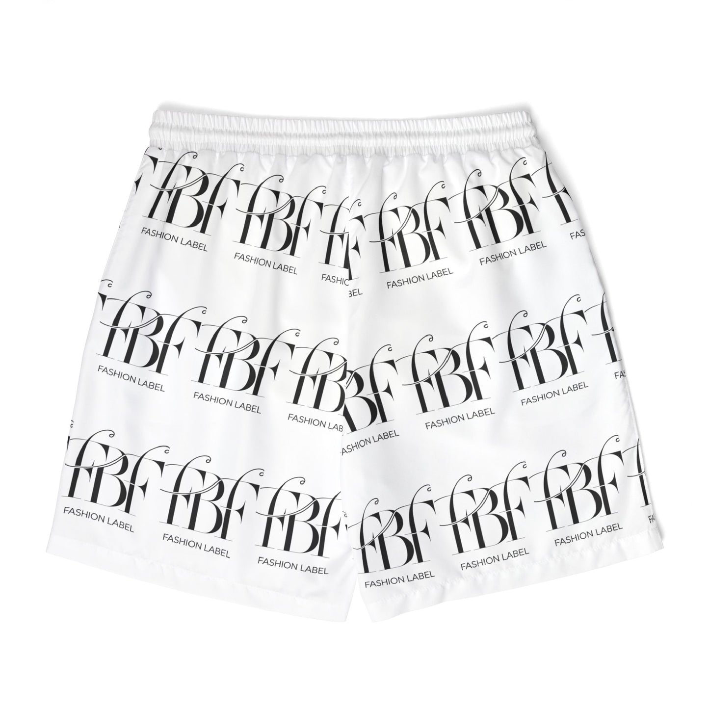 Trendy Unisex Swim Shorts - Fashion Label Print