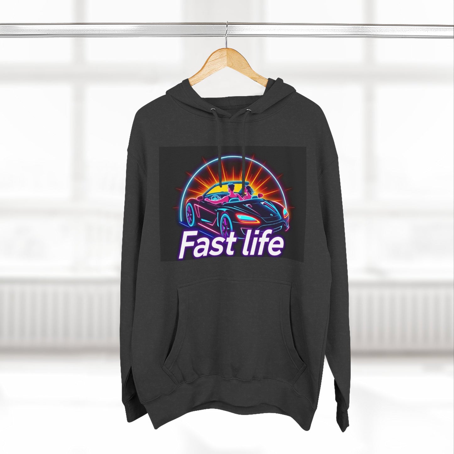 Fast Life Fleece Hoodie for Car Enthusiasts