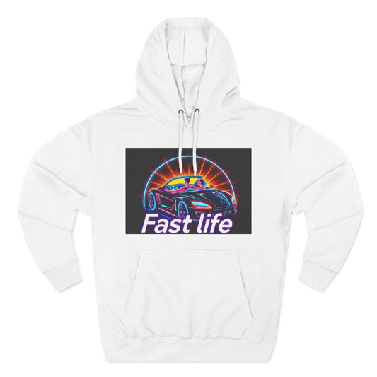 Fast Life Fleece Hoodie for Car Enthusiasts