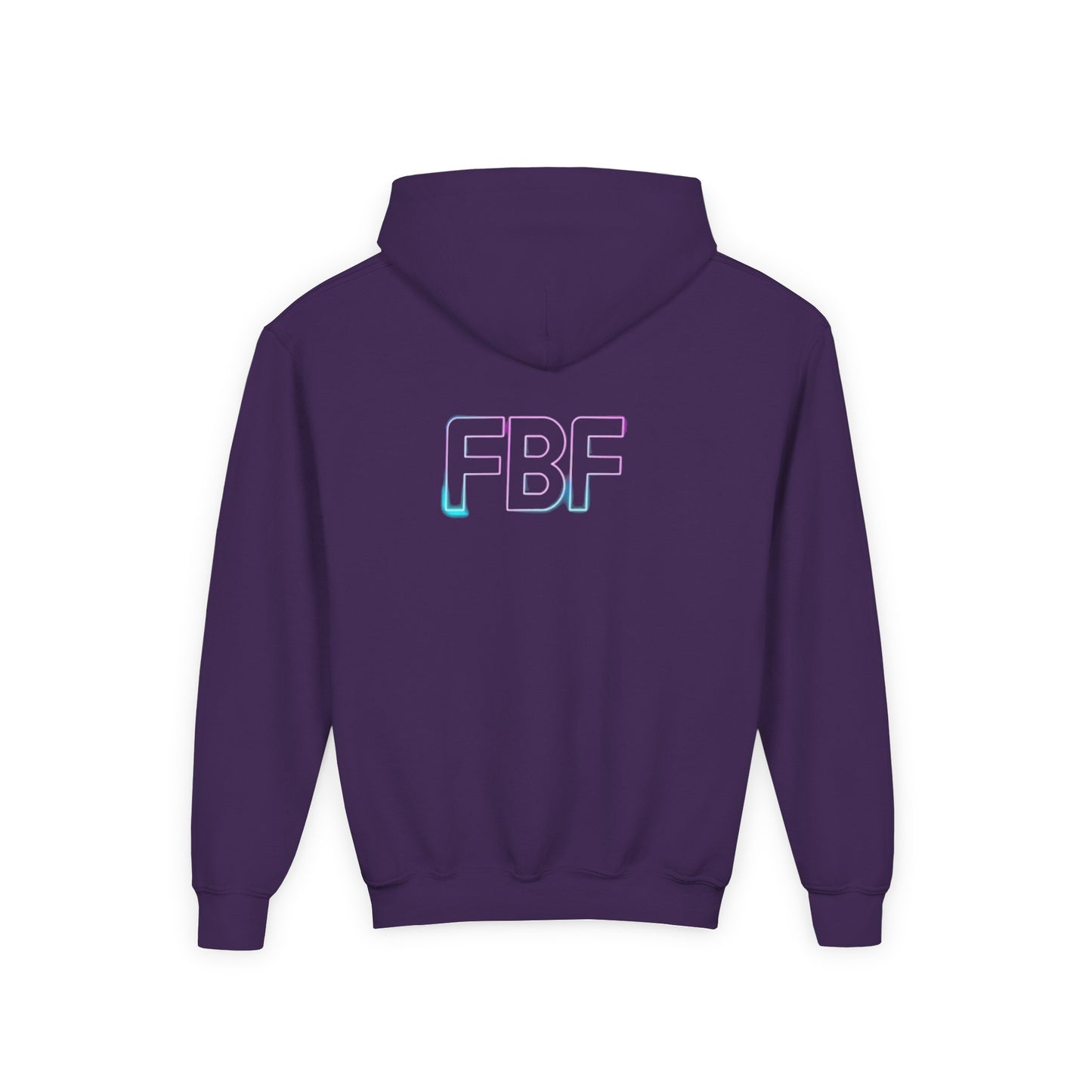 Youth Hoodie with Pastel Soundwave & FBF Back Print – Cute Music Graphic Pullover