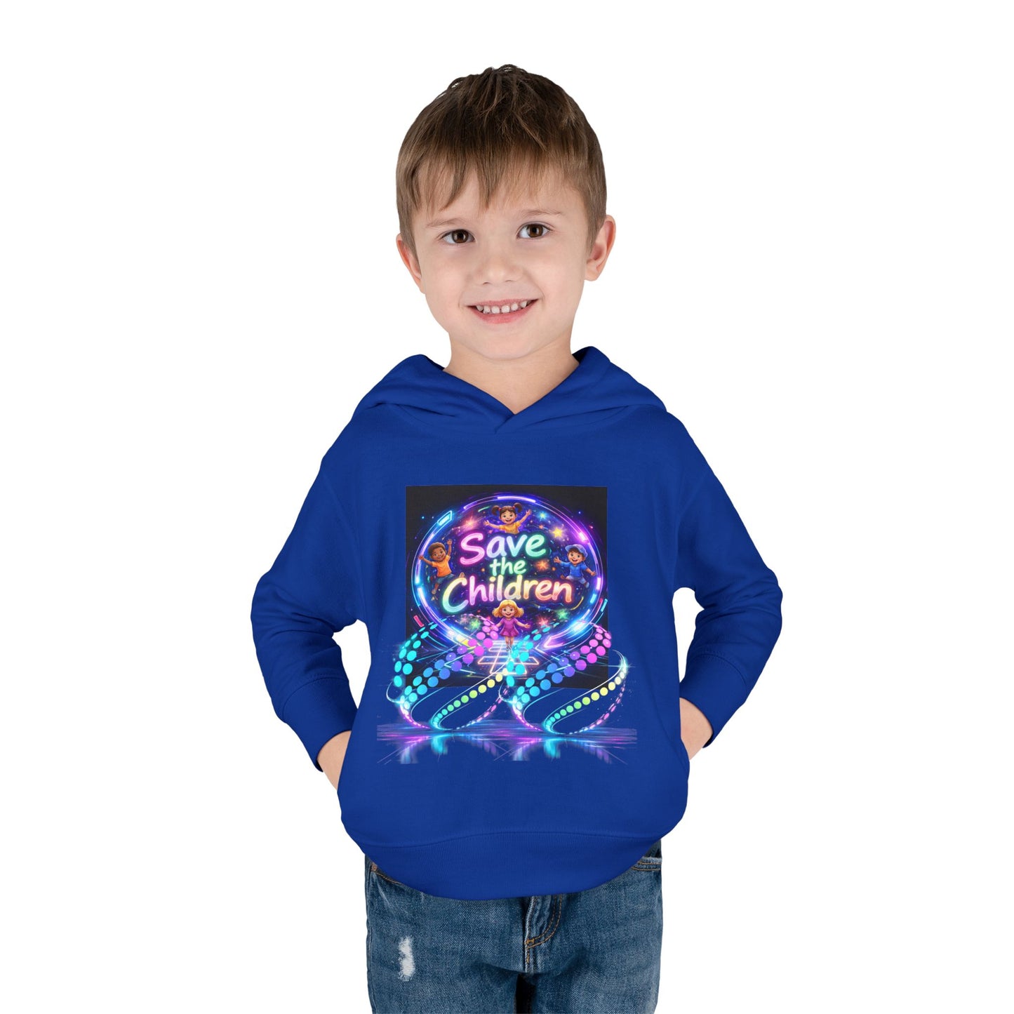 Save the Children Toddler Hoodie — Colorful Neon FBF Charity Pullover