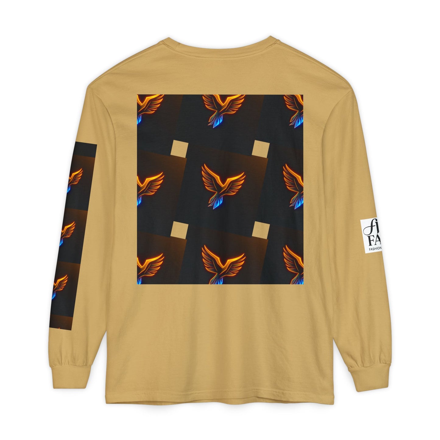 Vibrant Long Sleeve T-Shirt with Phoenix Design - Casual Wear for Bird Lovers, Gifts, Unique Fashion, Everyday Style, Unisex Apparel
