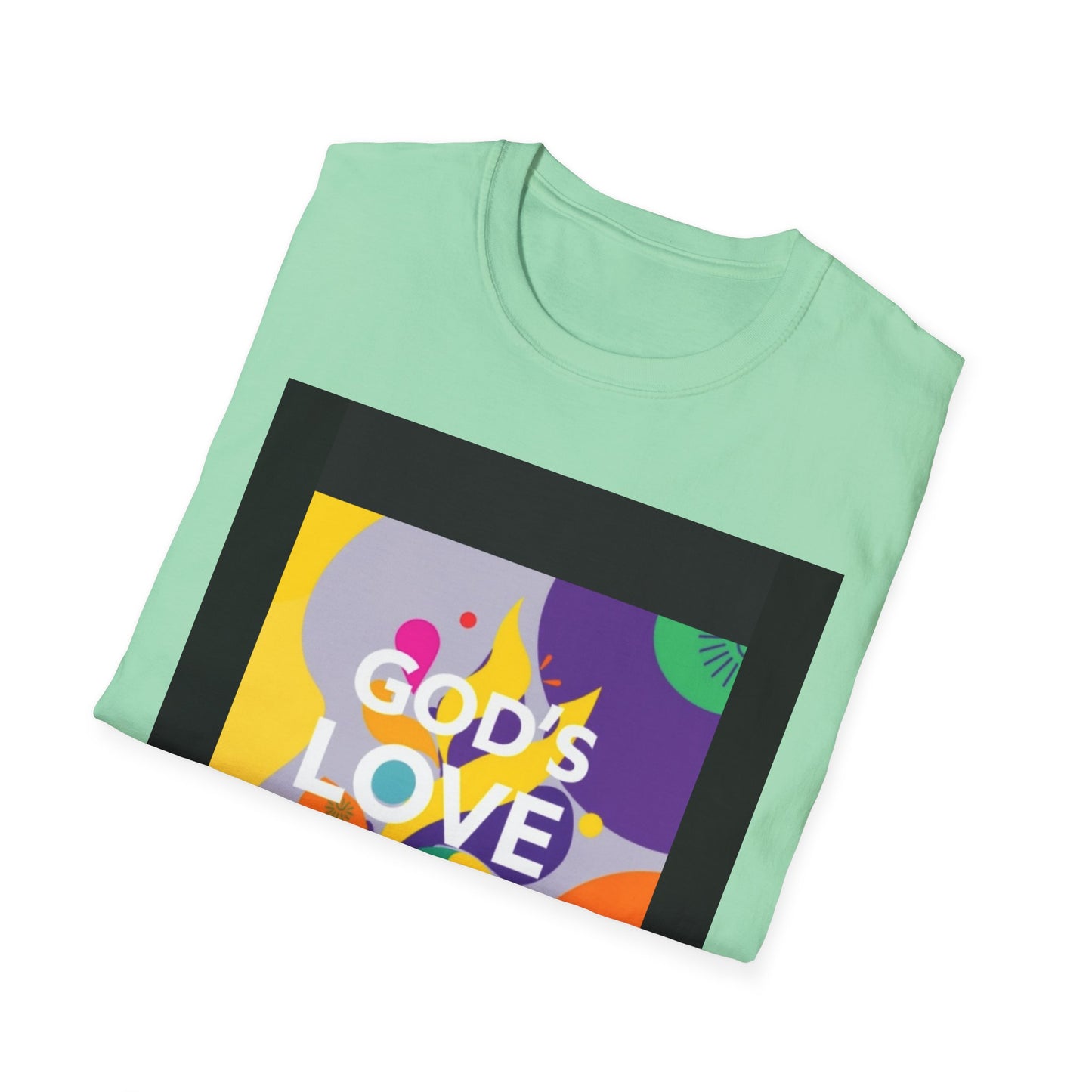 Unisex Softstyle T-Shirt with God's Love Design, Faith Shirt, Inspirational Tee, Christian Apparel, Gift for Believers, Everyday Wear