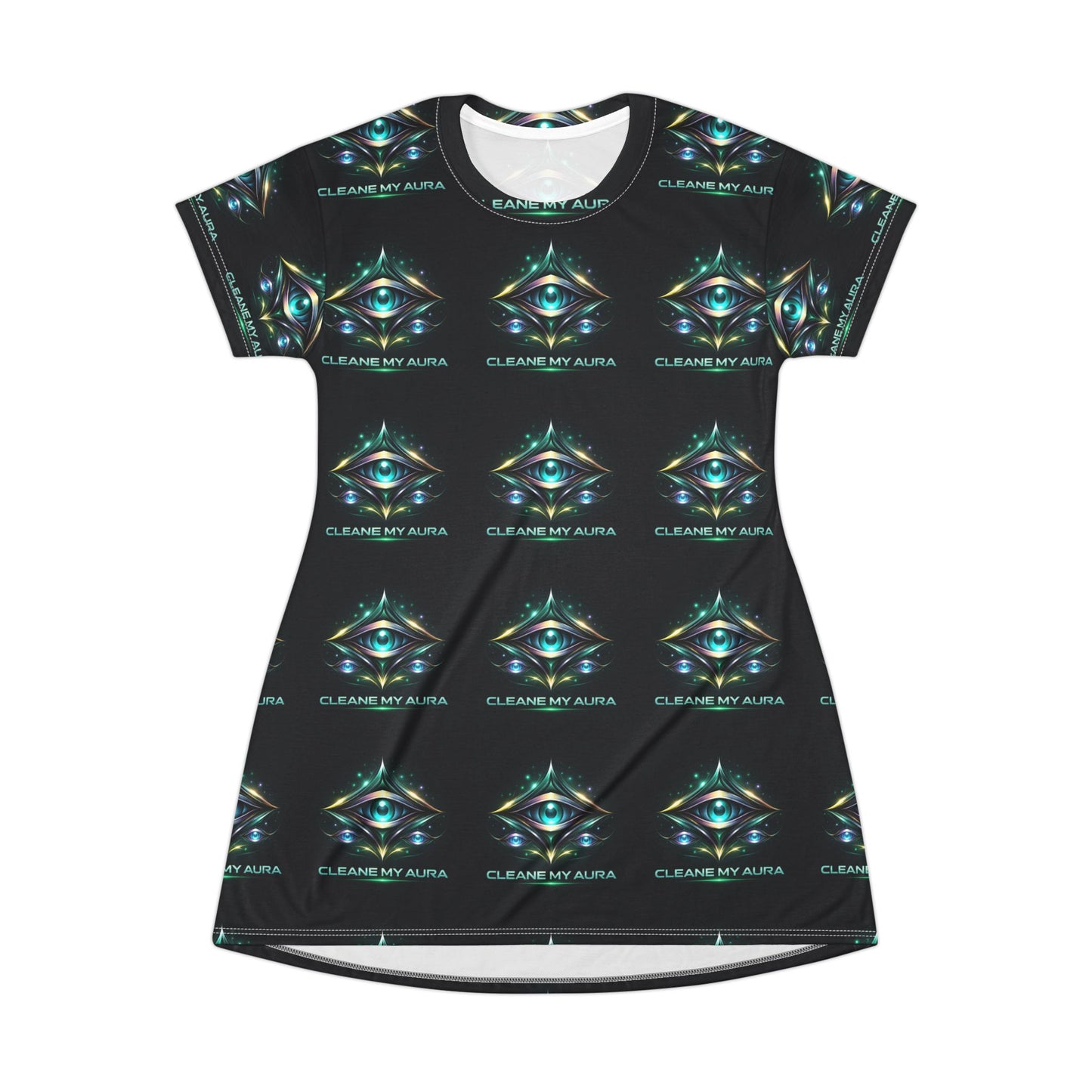 Mystic Eye T-Shirt Dress — "Cleanse My Aura" All-Over Print