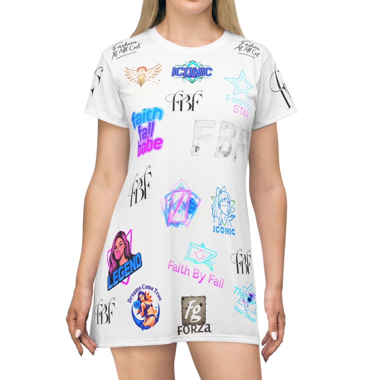 Trendy Graphic T-Shirt Dress, Fashion Star, Casual Summer Wear, Cute Outfit for Teens, Stylish Gift for Birthdays, Festivals, Everyday Use